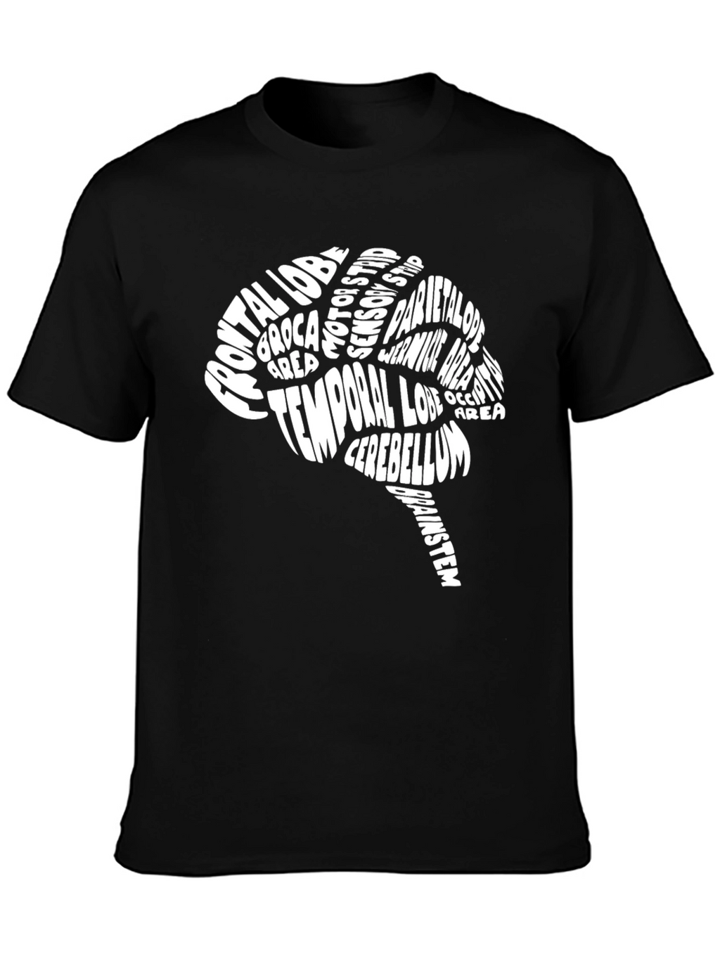 Camiseta Negra Cerebro Anatómico - Diseño Único