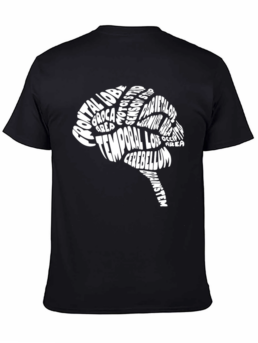 Camiseta Negra Cerebro Anatómico - Diseño Único