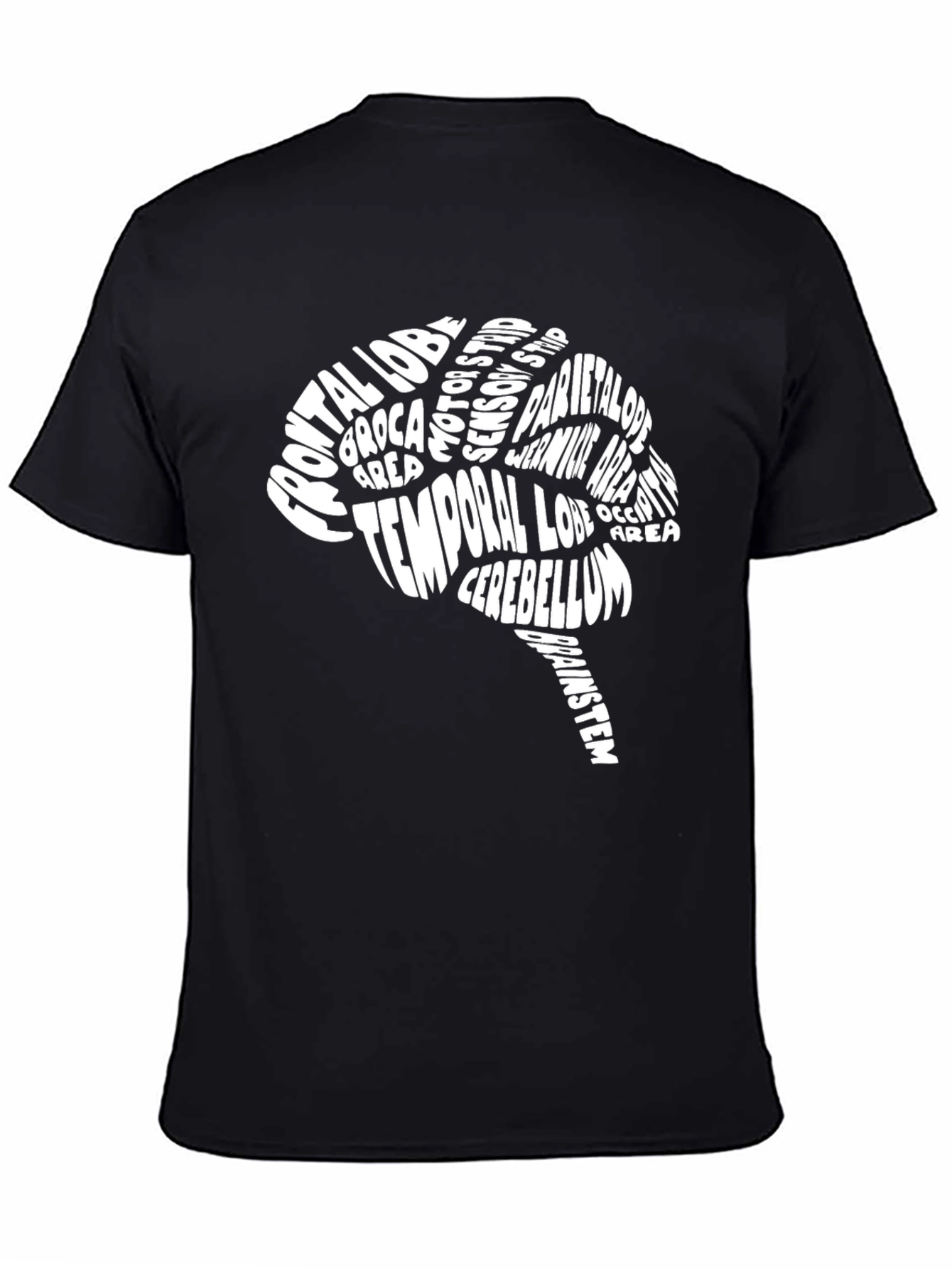 Camiseta Negra Cerebro Anatómico - Diseño Único