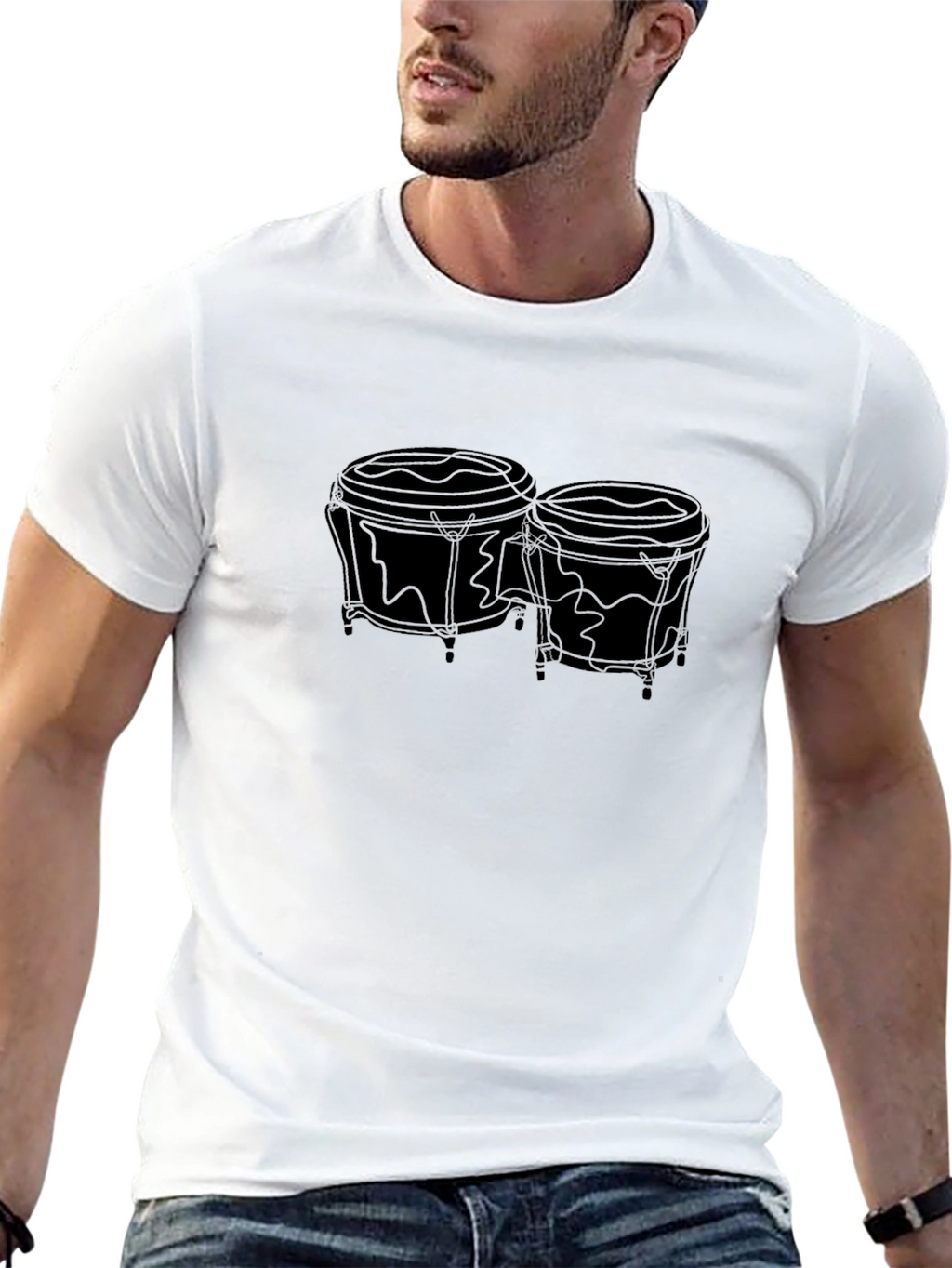 Camiseta Negra con Diseño de Bongo