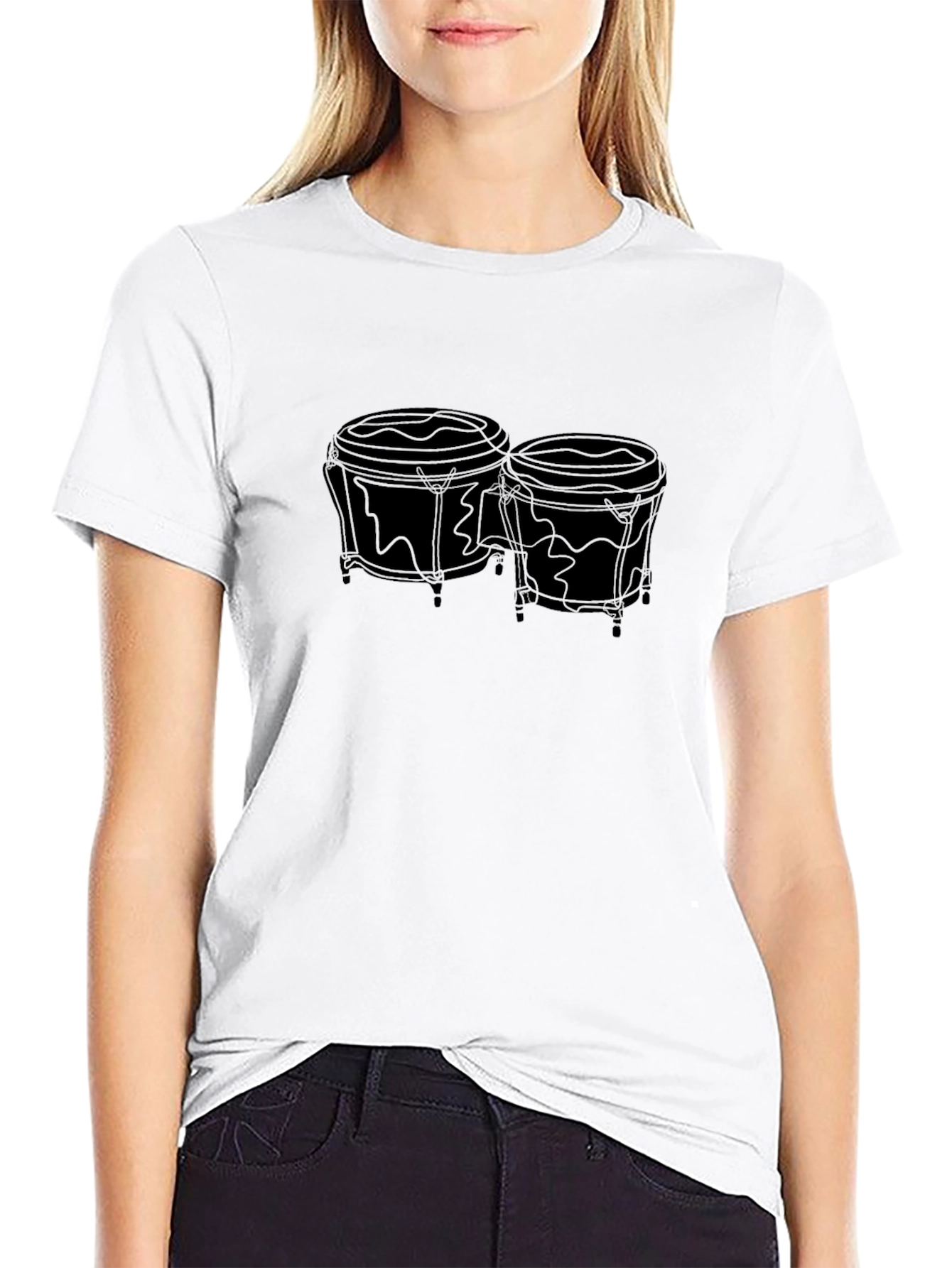 Camiseta Negra con Diseño de Bongo