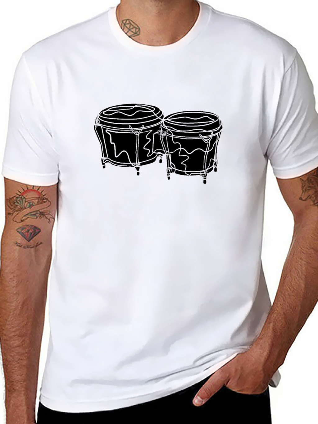 Camiseta Negra con Diseño de Bongo