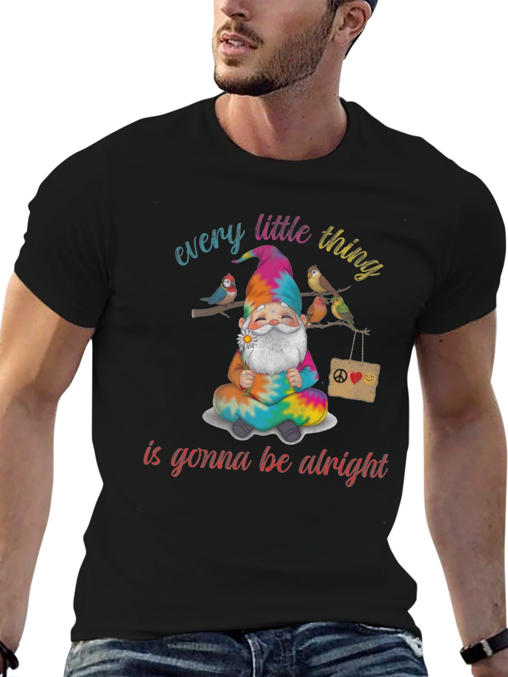 Camiseta Hippie Gnomo Positivo: Todo Estará Bien
