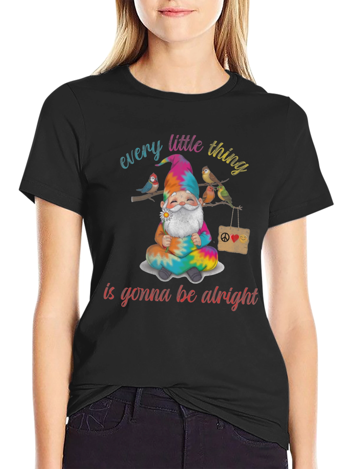 Camiseta Hippie Gnomo Positivo: Todo Estará Bien