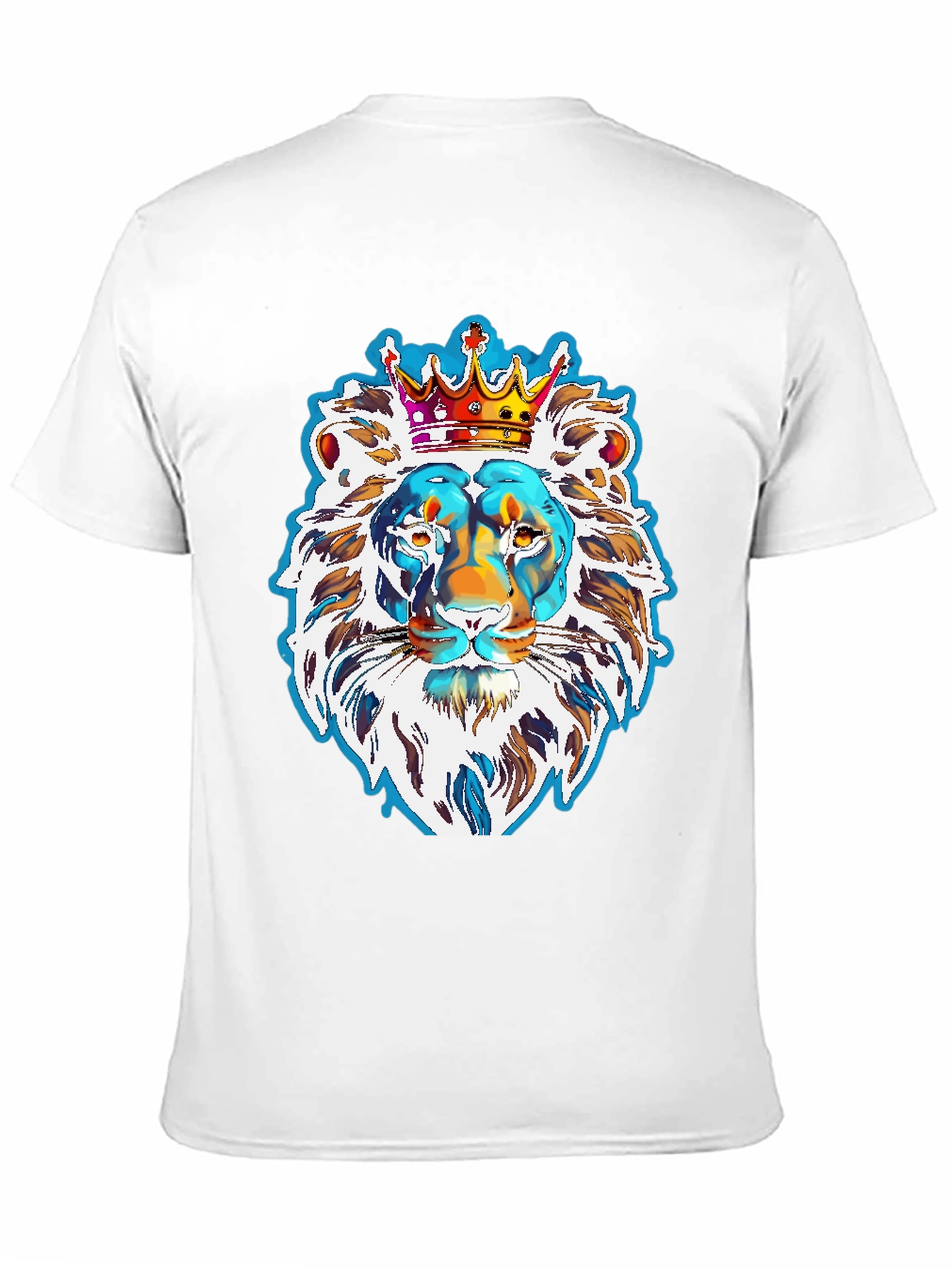 Camiseta Hombre León Corona Diseño Abstracto