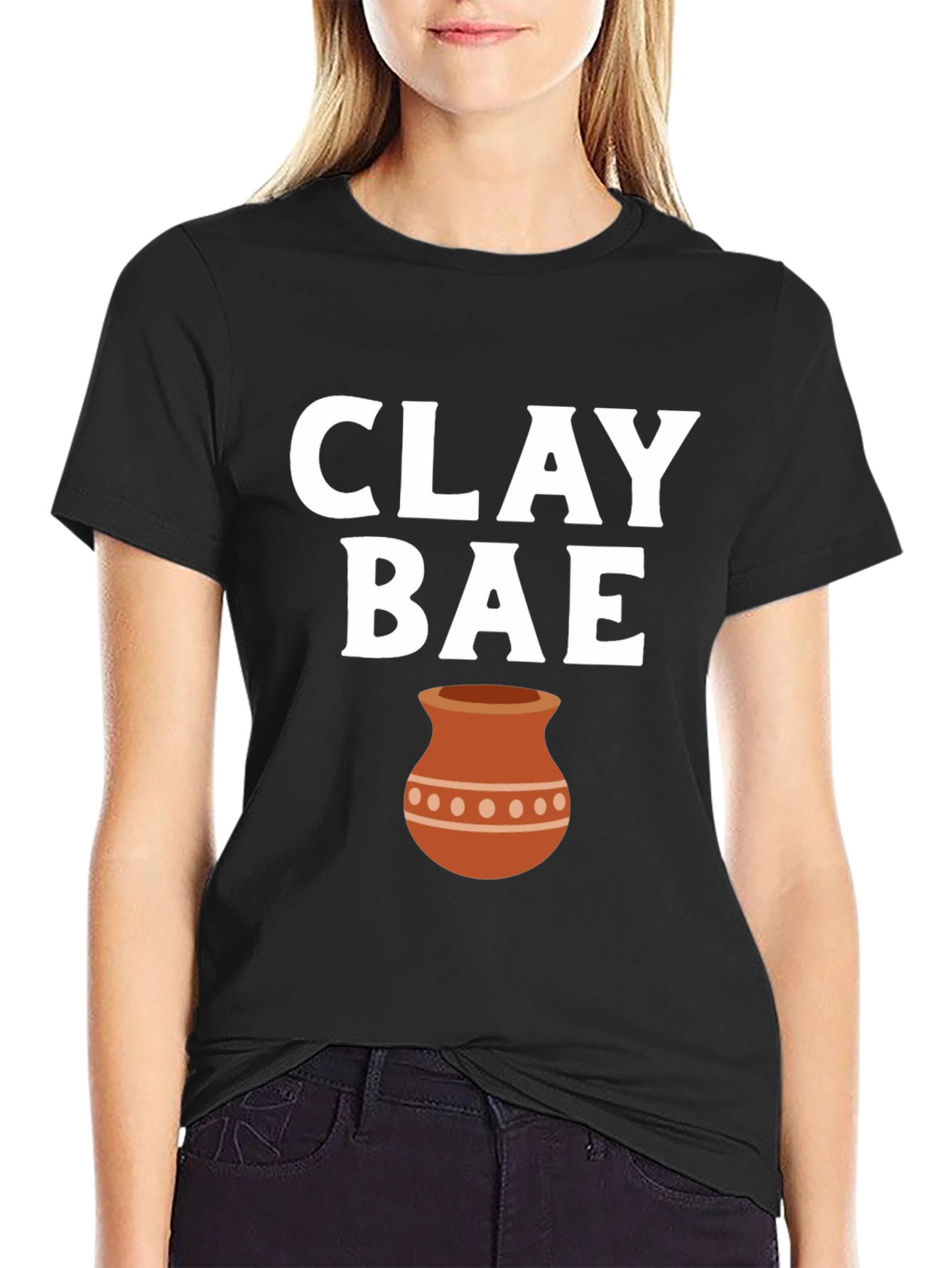 Camiseta Negra Clay Bae para Amantes de la Cerámica