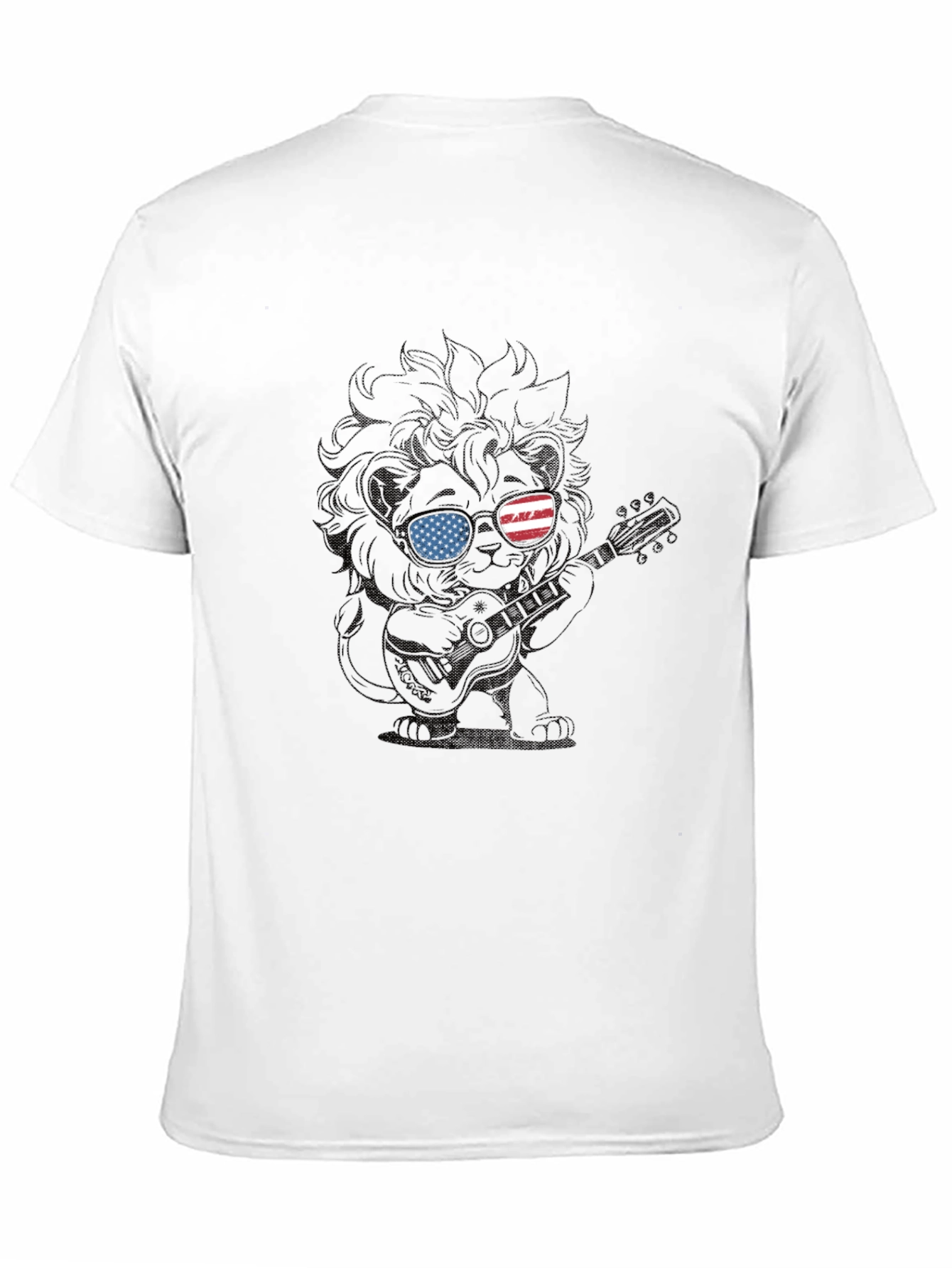 Camiseta Negra con Diseño de León Americano