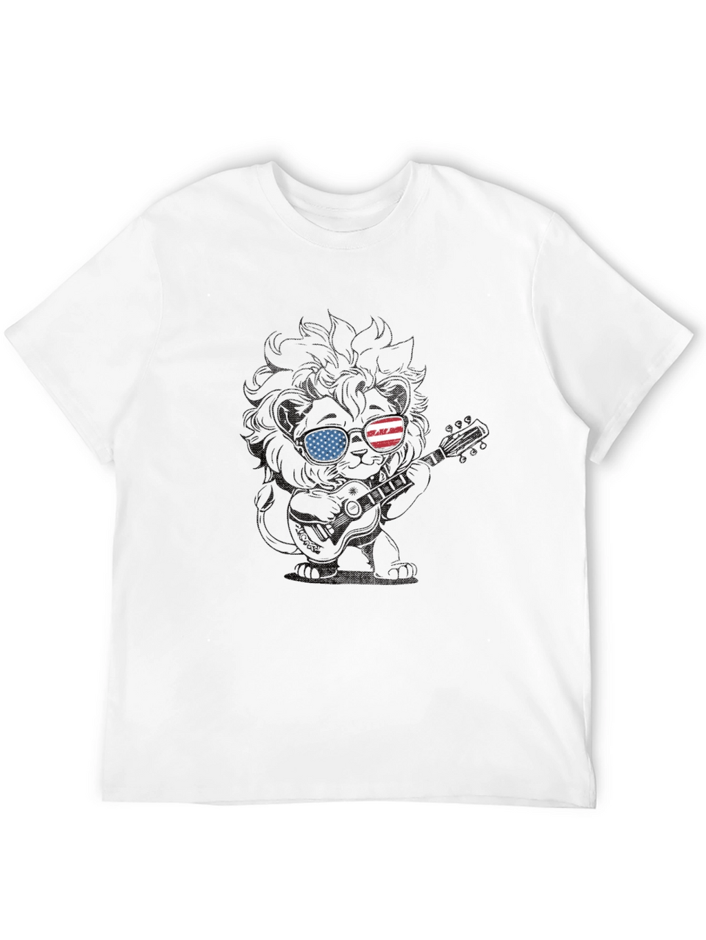 Camiseta Negra con Diseño de León Americano