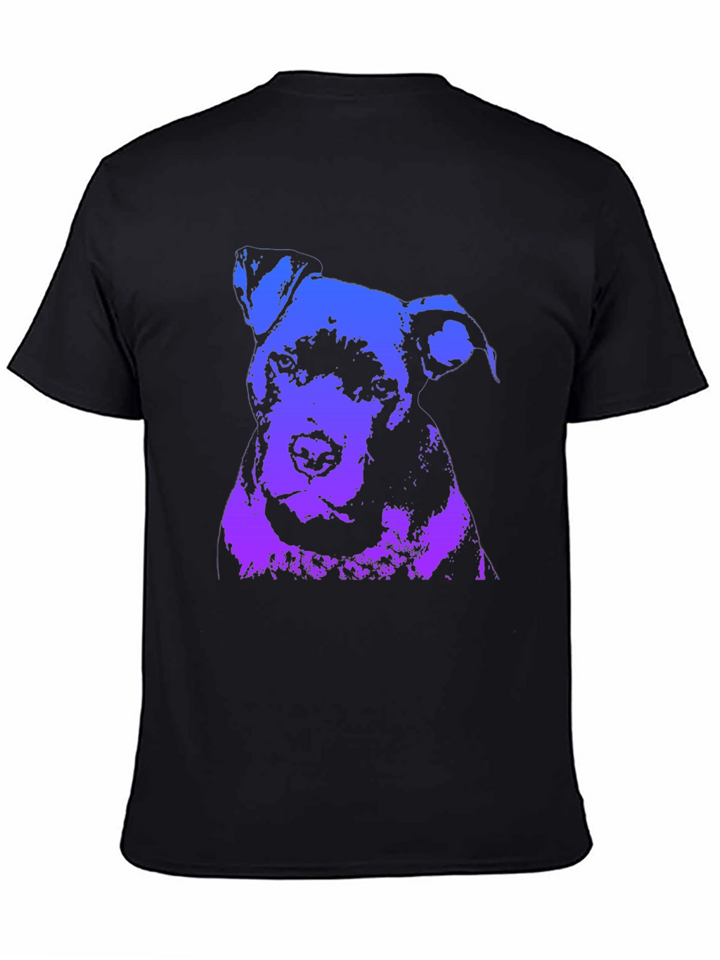 Camiseta Negra con Diseño Abstracto de Perro