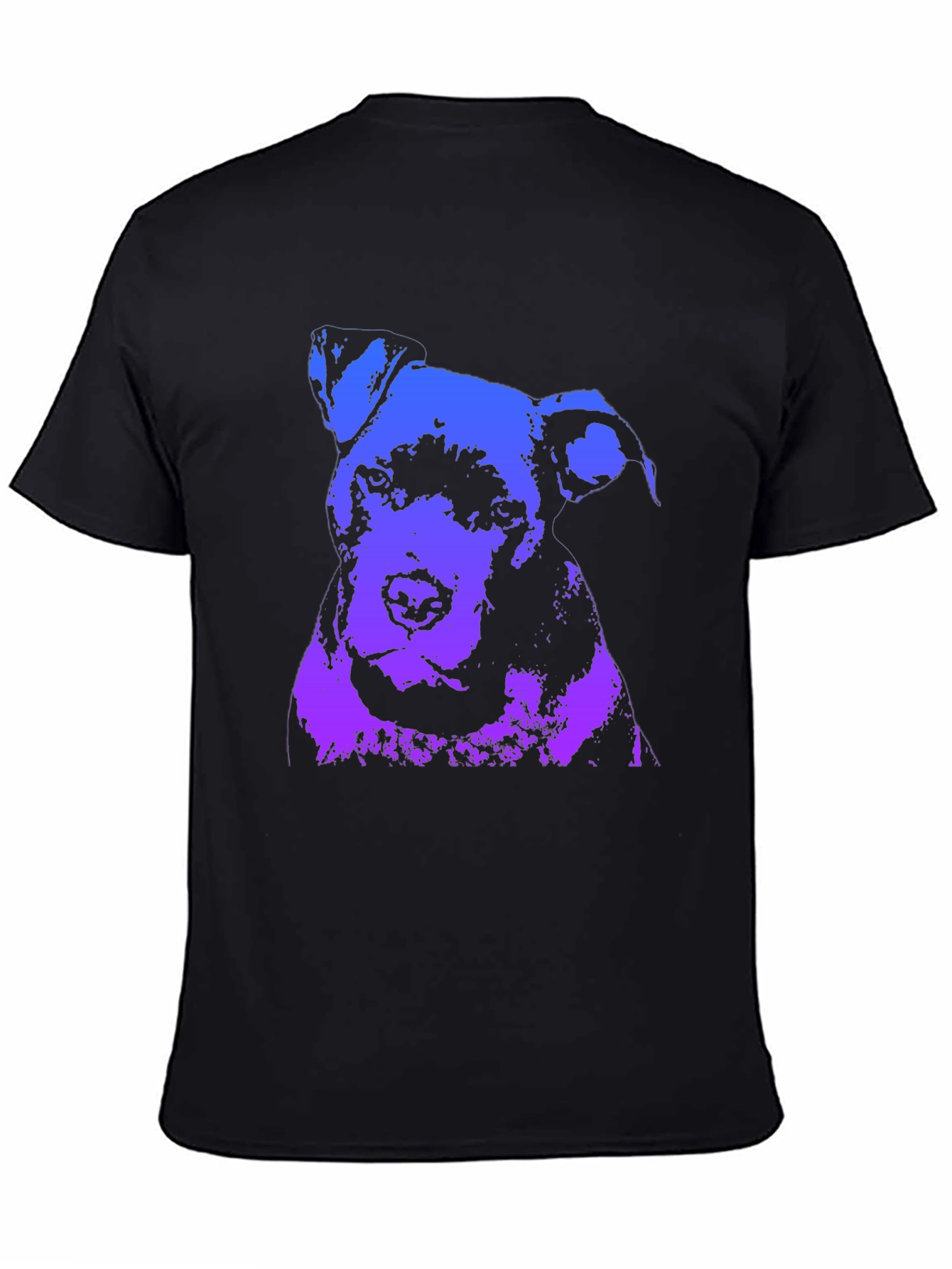 Camiseta Negra con Diseño Abstracto de Perro