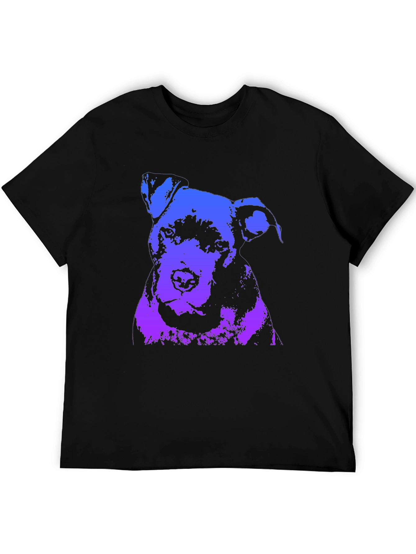 Camiseta Negra con Diseño Abstracto de Perro