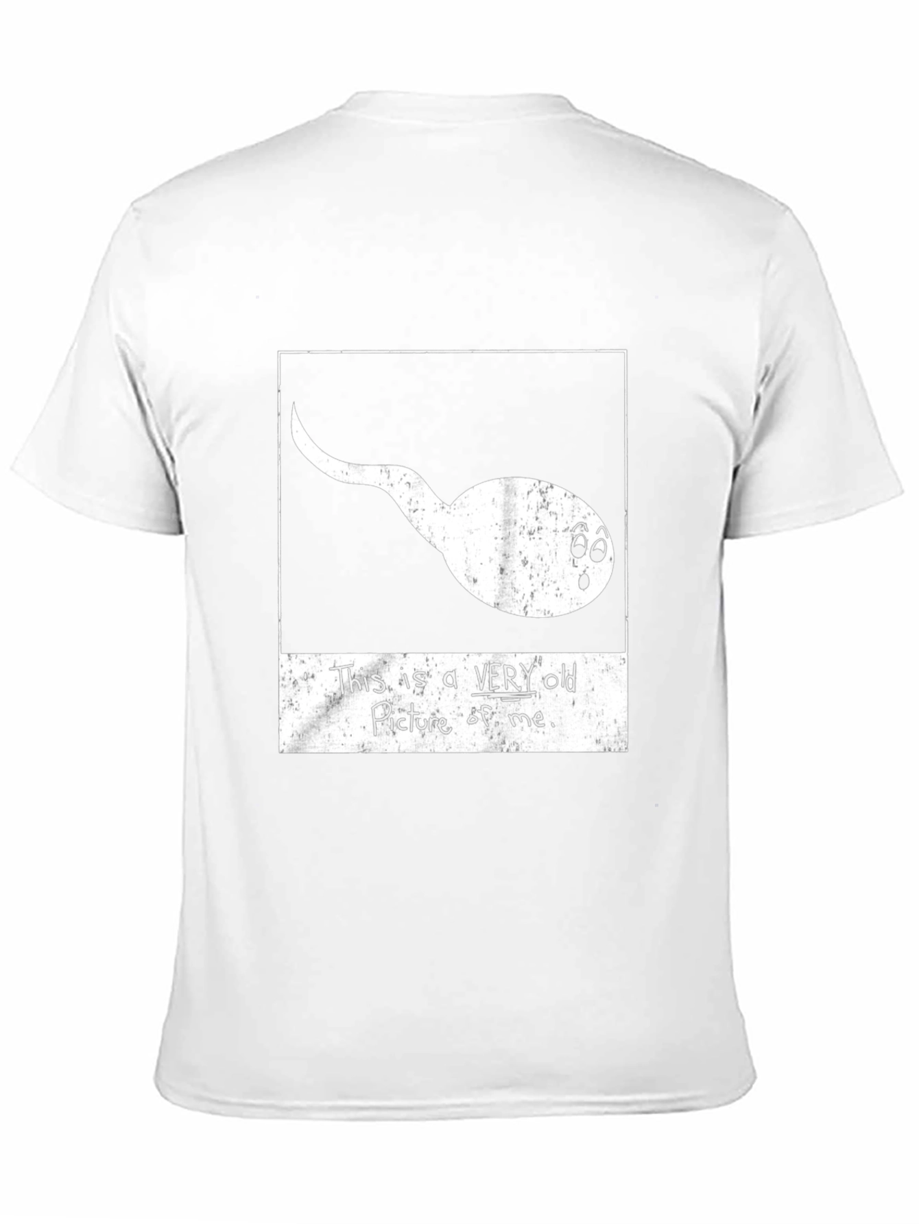 Camiseta Negra con Diseño de Esperma Vintage