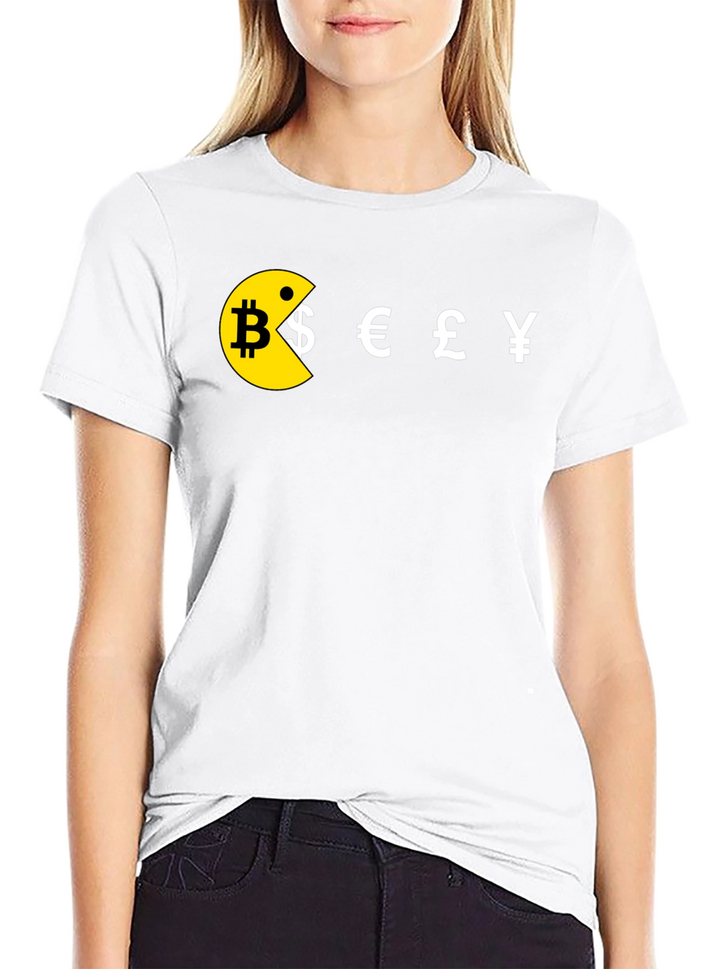 Camiseta Hombre Pacman Criptomonedas Algodón Casual