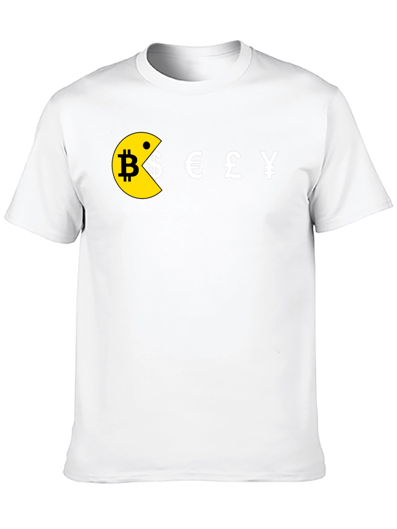 Camiseta Hombre Pacman Criptomonedas Algodón Casual