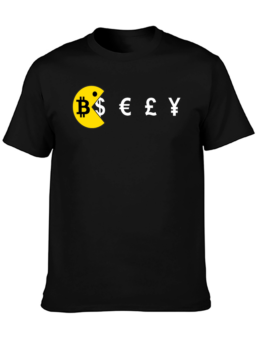 Camiseta Hombre Pacman Criptomonedas Algodón Casual