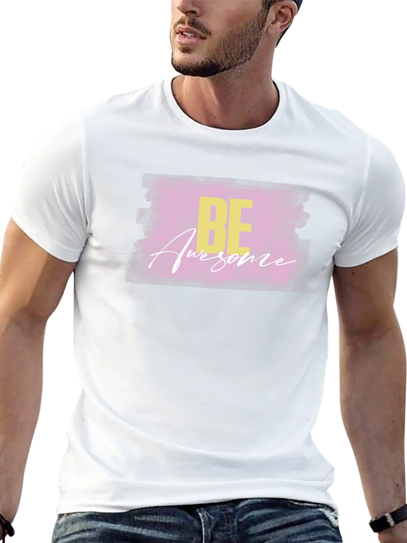 Camiseta Negra con Diseño Be Awesome