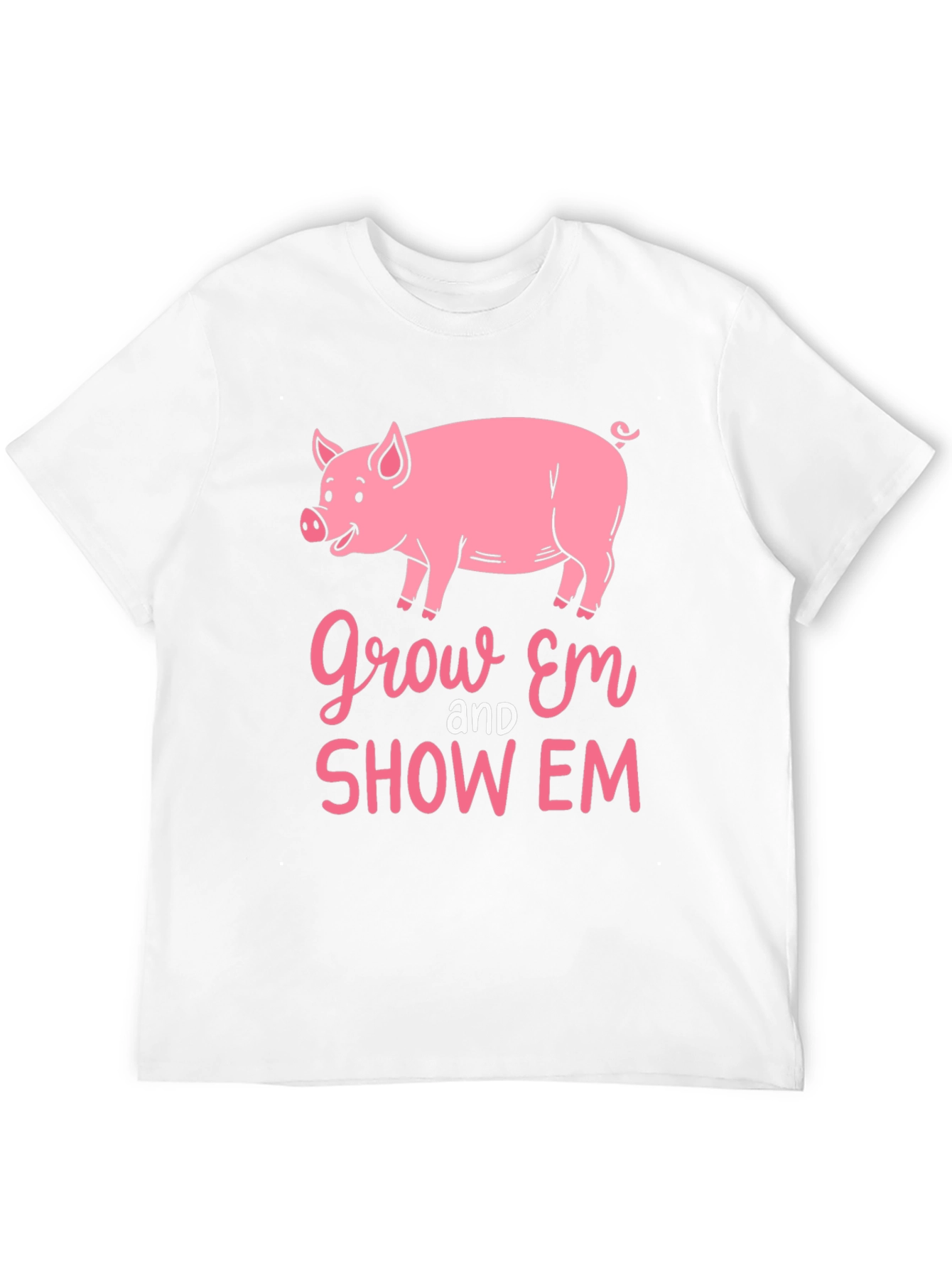Camiseta Negra con Diseño de Cerdo Grow Em and Show Em