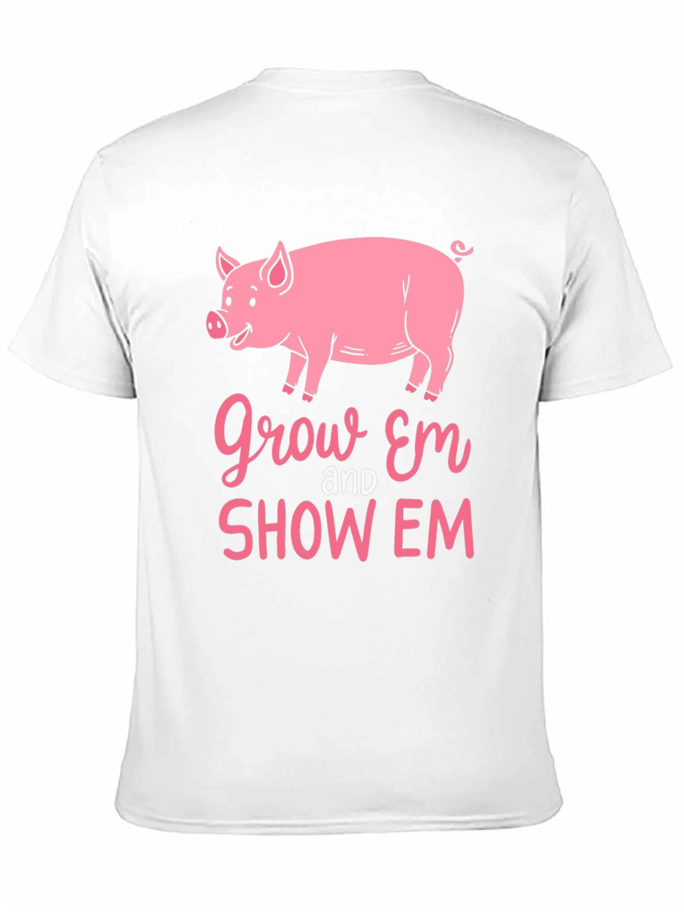 Camiseta Negra con Diseño de Cerdo Grow Em and Show Em