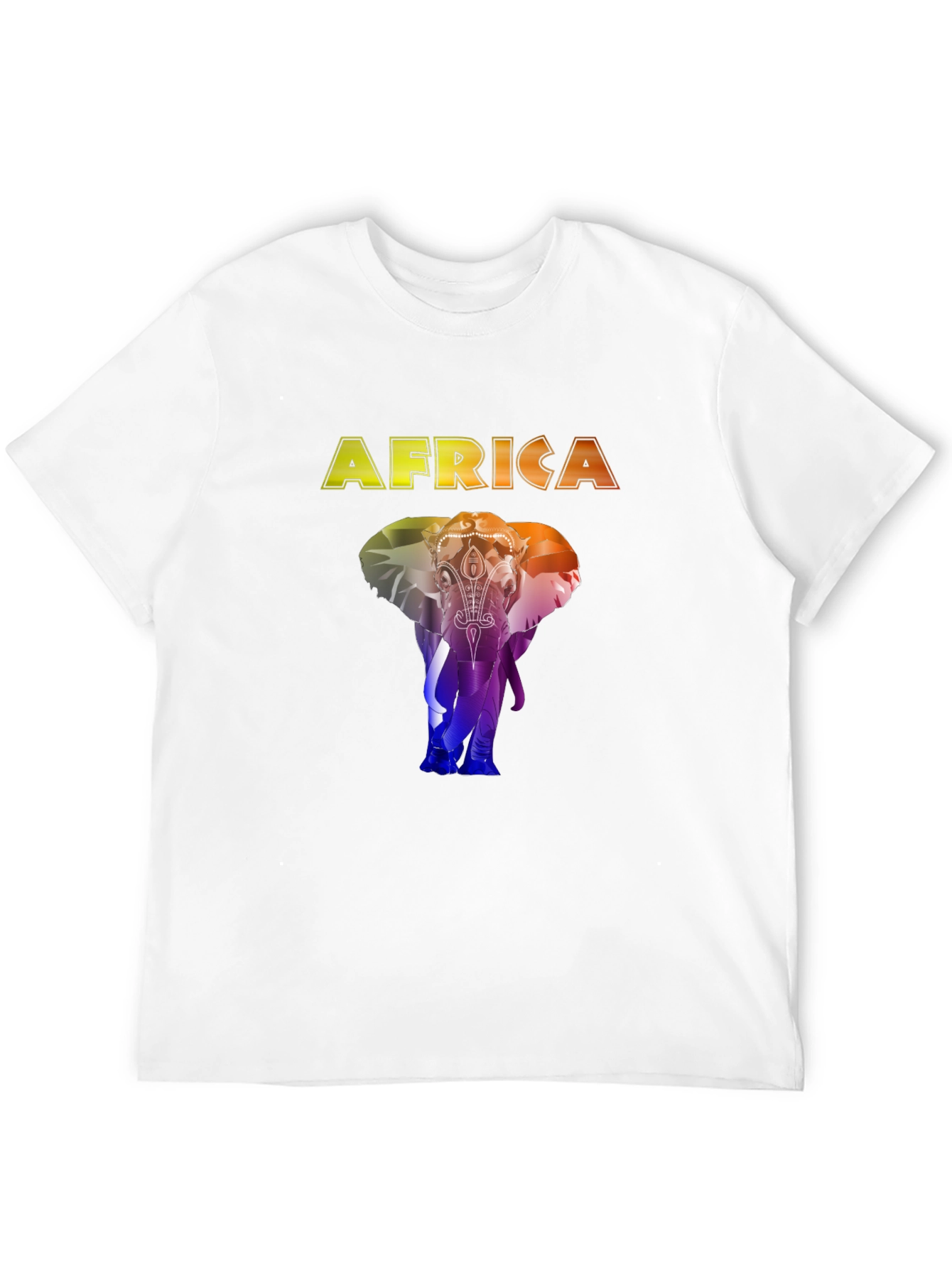 Camiseta Negra África Elefante Colorido