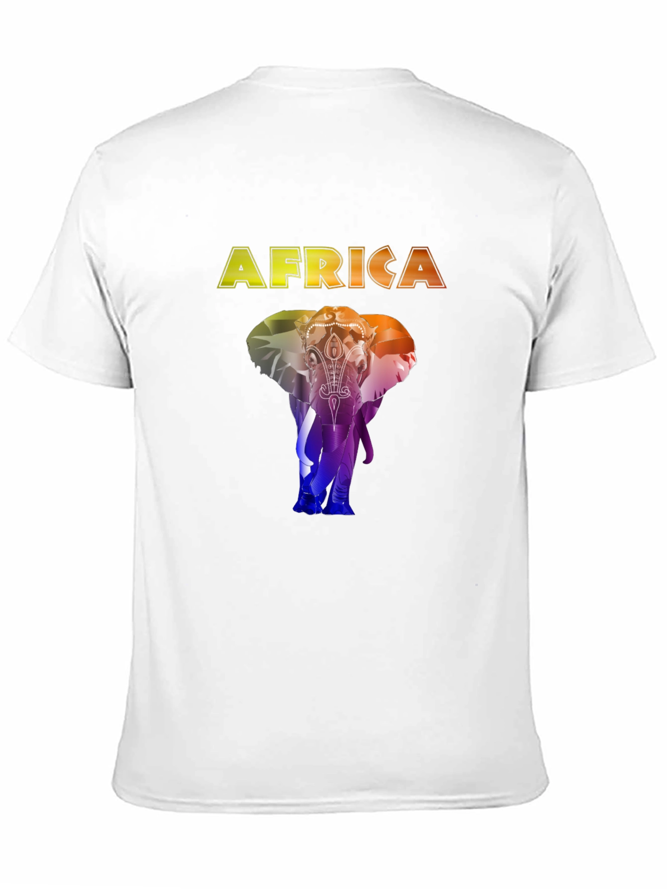 Camiseta Negra África Elefante Colorido