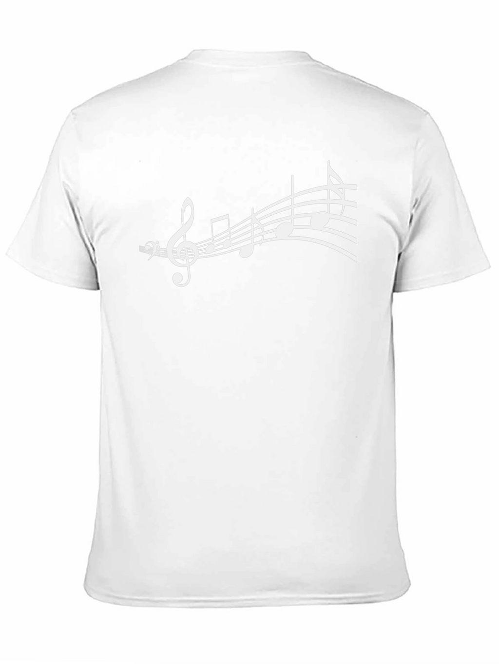Camiseta Negra con Diseño de Notas Musicales
