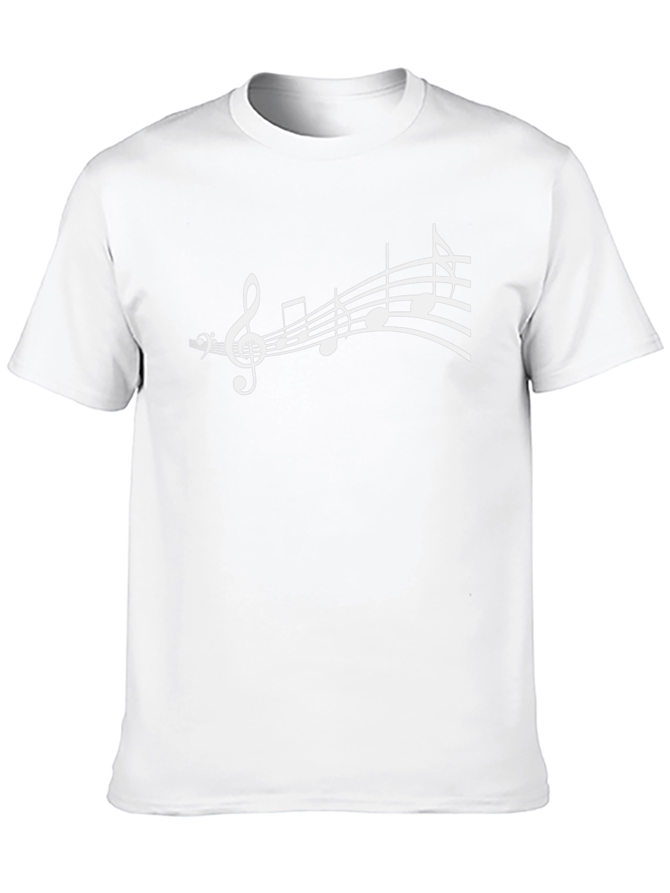 Camiseta Negra con Diseño de Notas Musicales