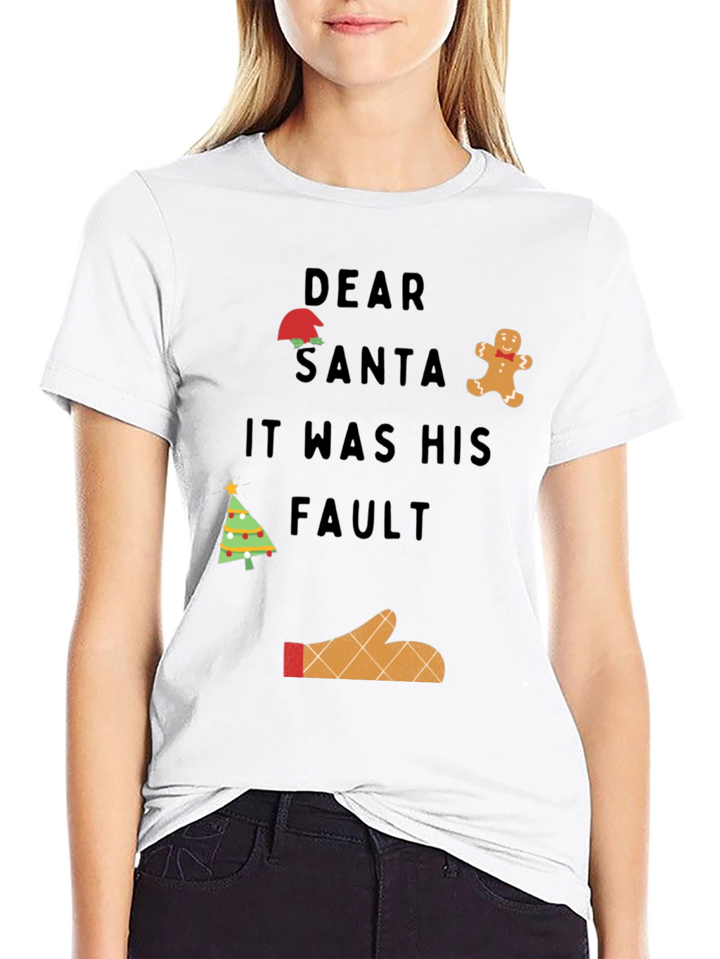 Camiseta Navideña Querido Santa Fue Su Culpa