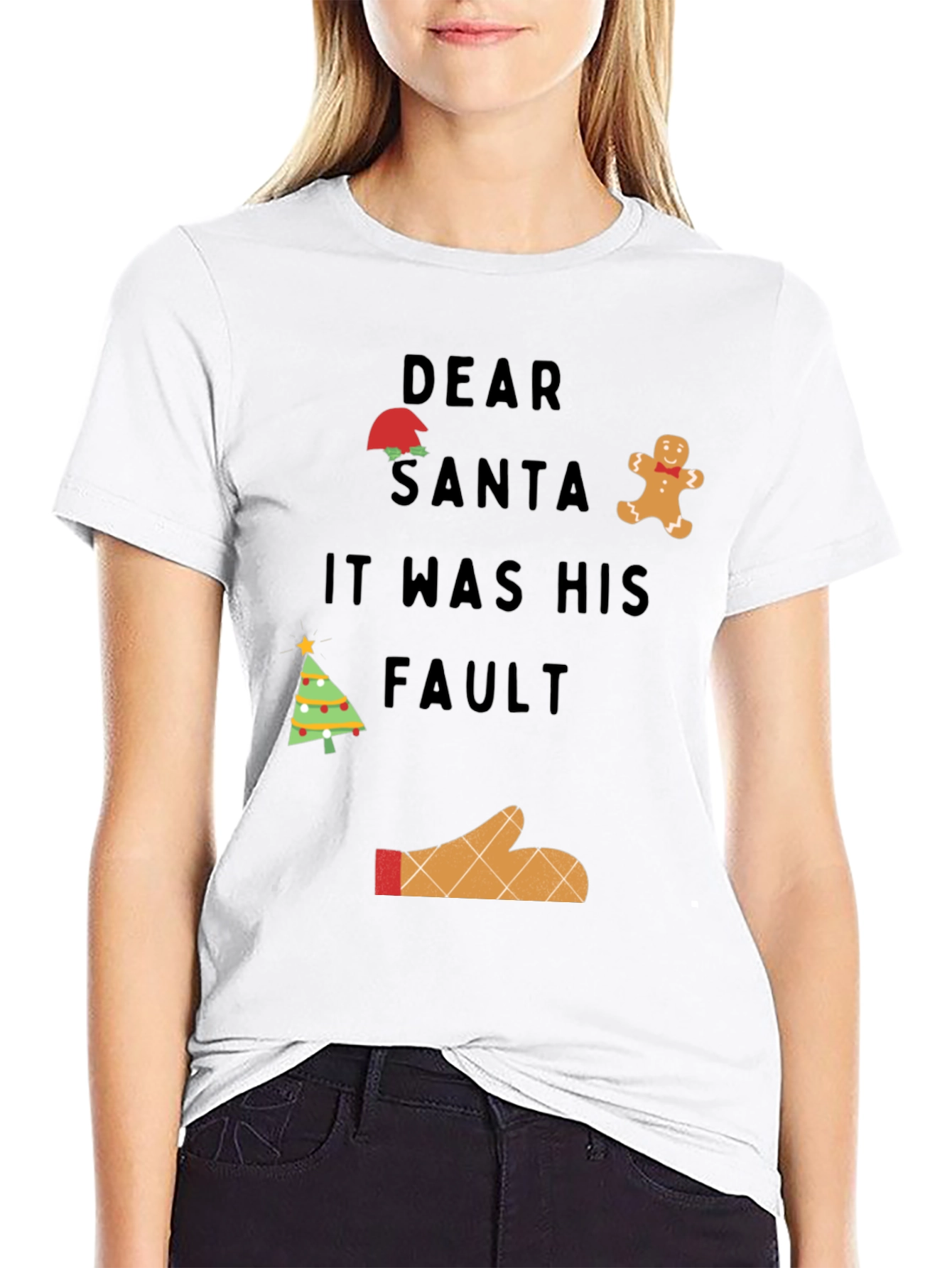 Camiseta Navideña Querido Santa Fue Su Culpa