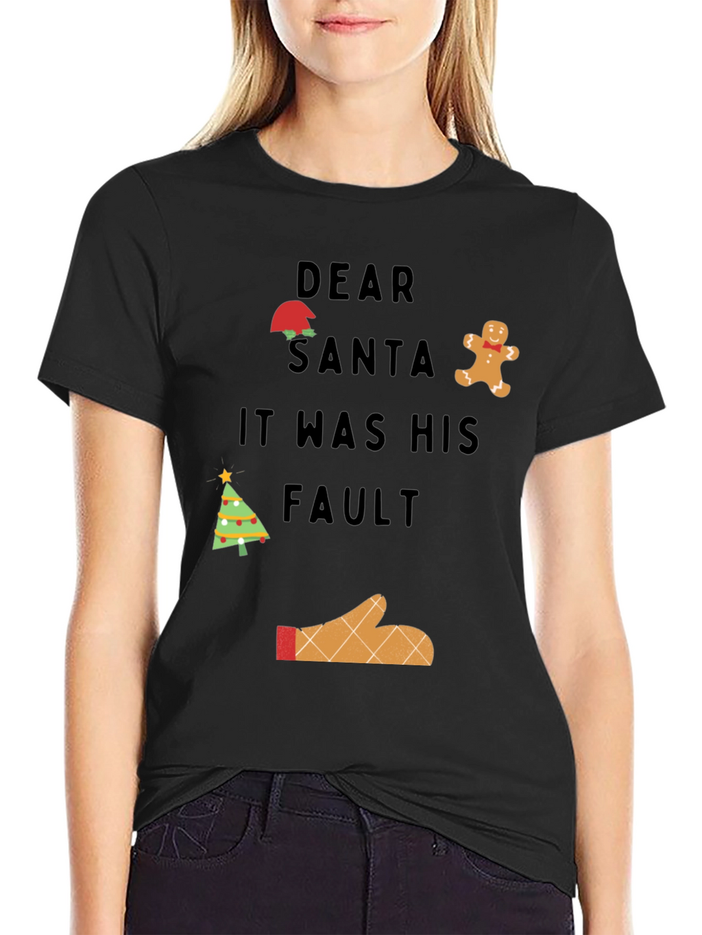 Camiseta Navideña Querido Santa Fue Su Culpa