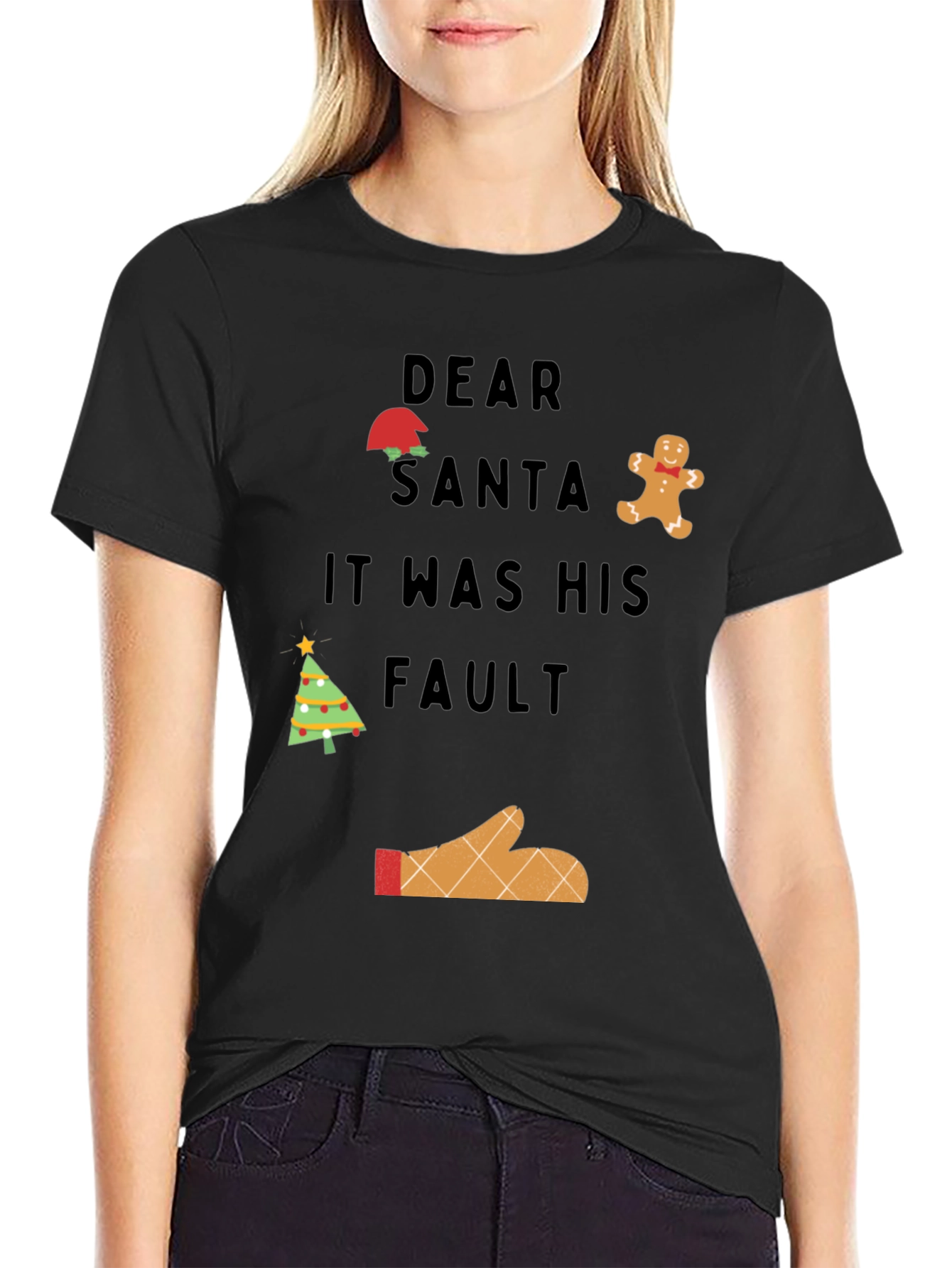Camiseta Navideña Querido Santa Fue Su Culpa
