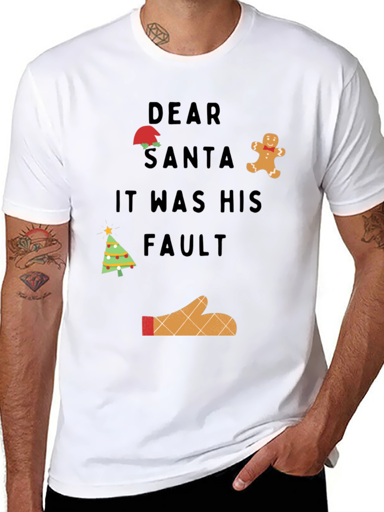 Camiseta Navideña Querido Santa Fue Su Culpa