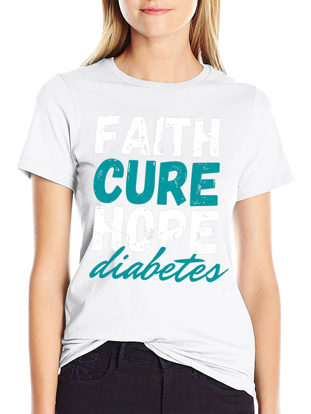 Camiseta Fe Cura Esperanza para la Diabetes