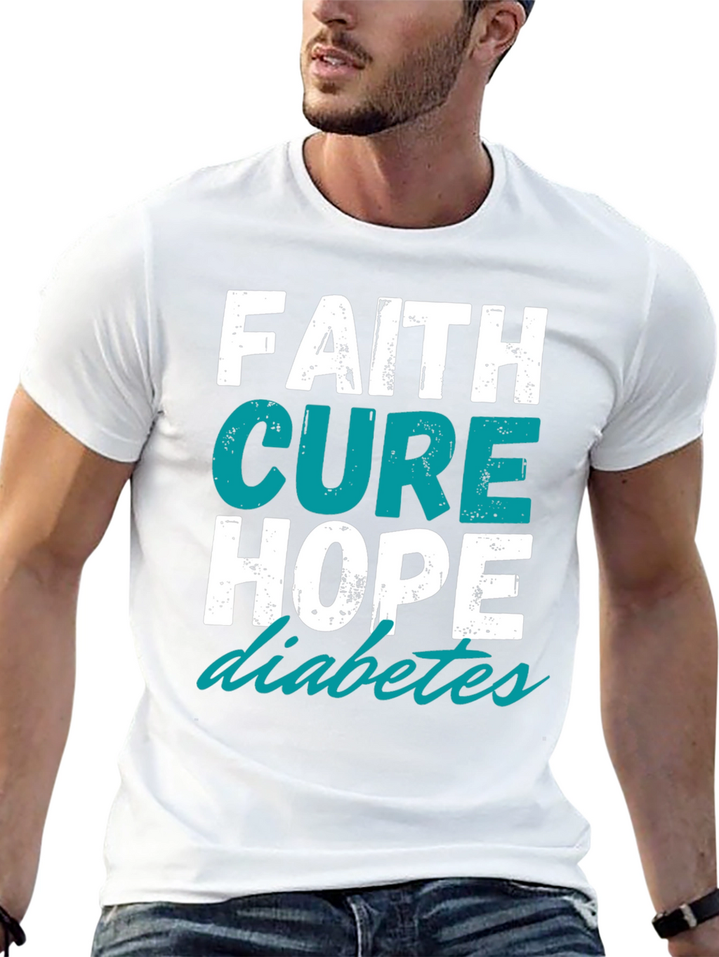 Camiseta Fe Cura Esperanza para la Diabetes