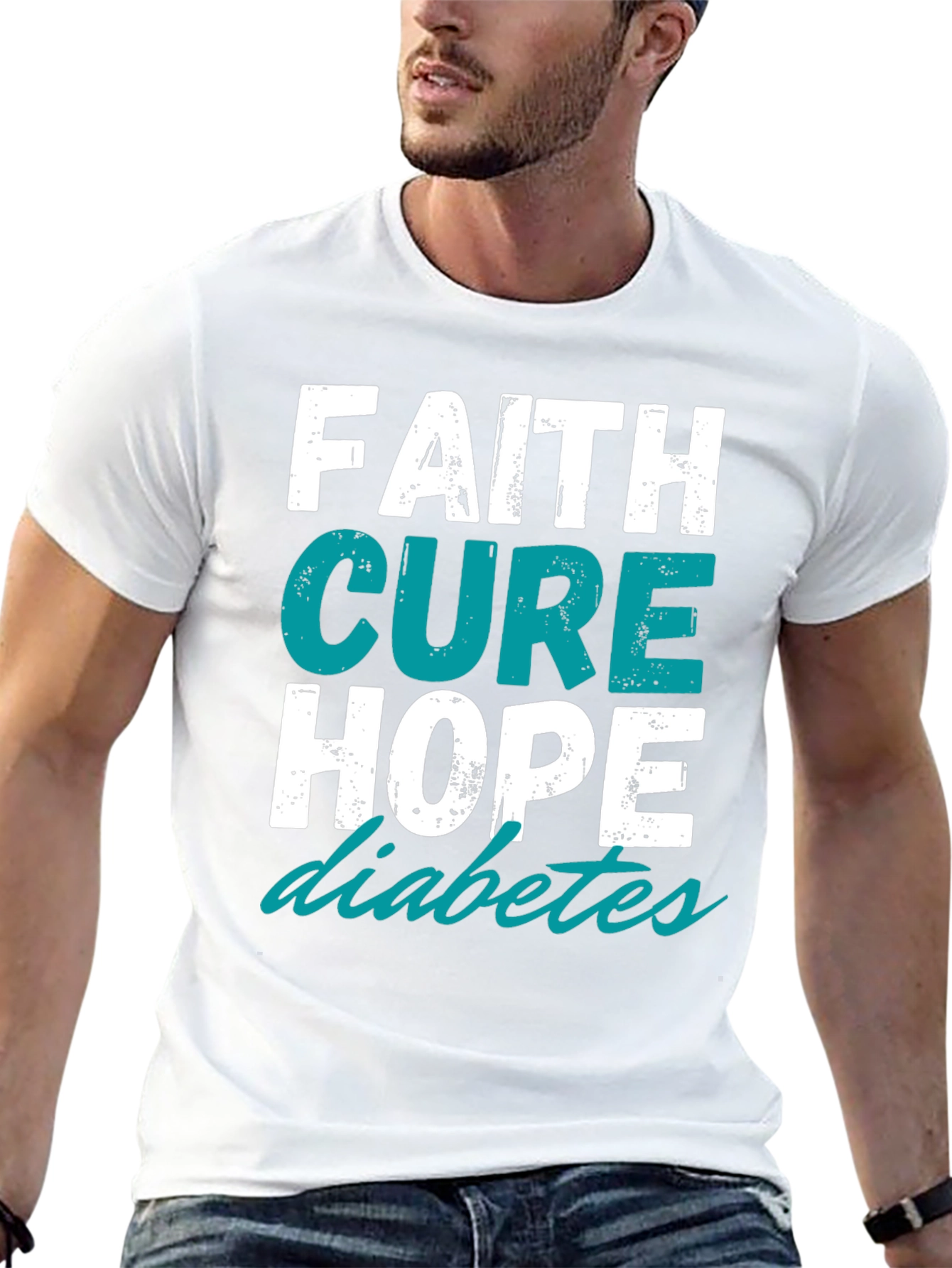 Camiseta Fe Cura Esperanza para la Diabetes