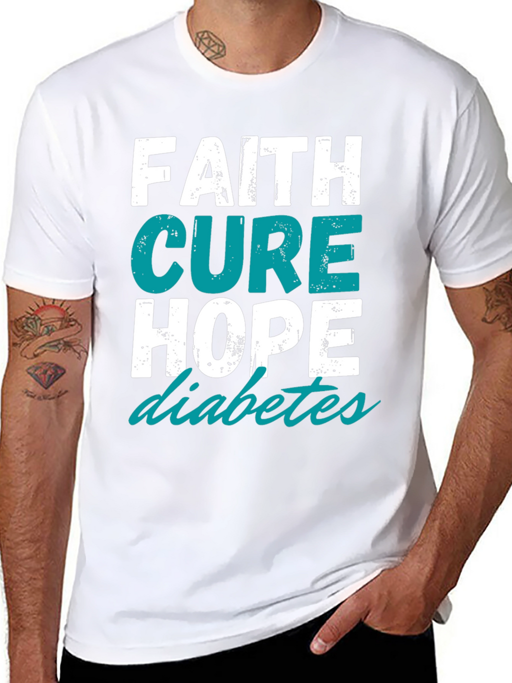 Camiseta Fe Cura Esperanza para la Diabetes