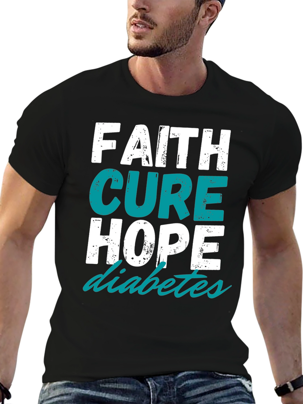Camiseta Fe Cura Esperanza para la Diabetes