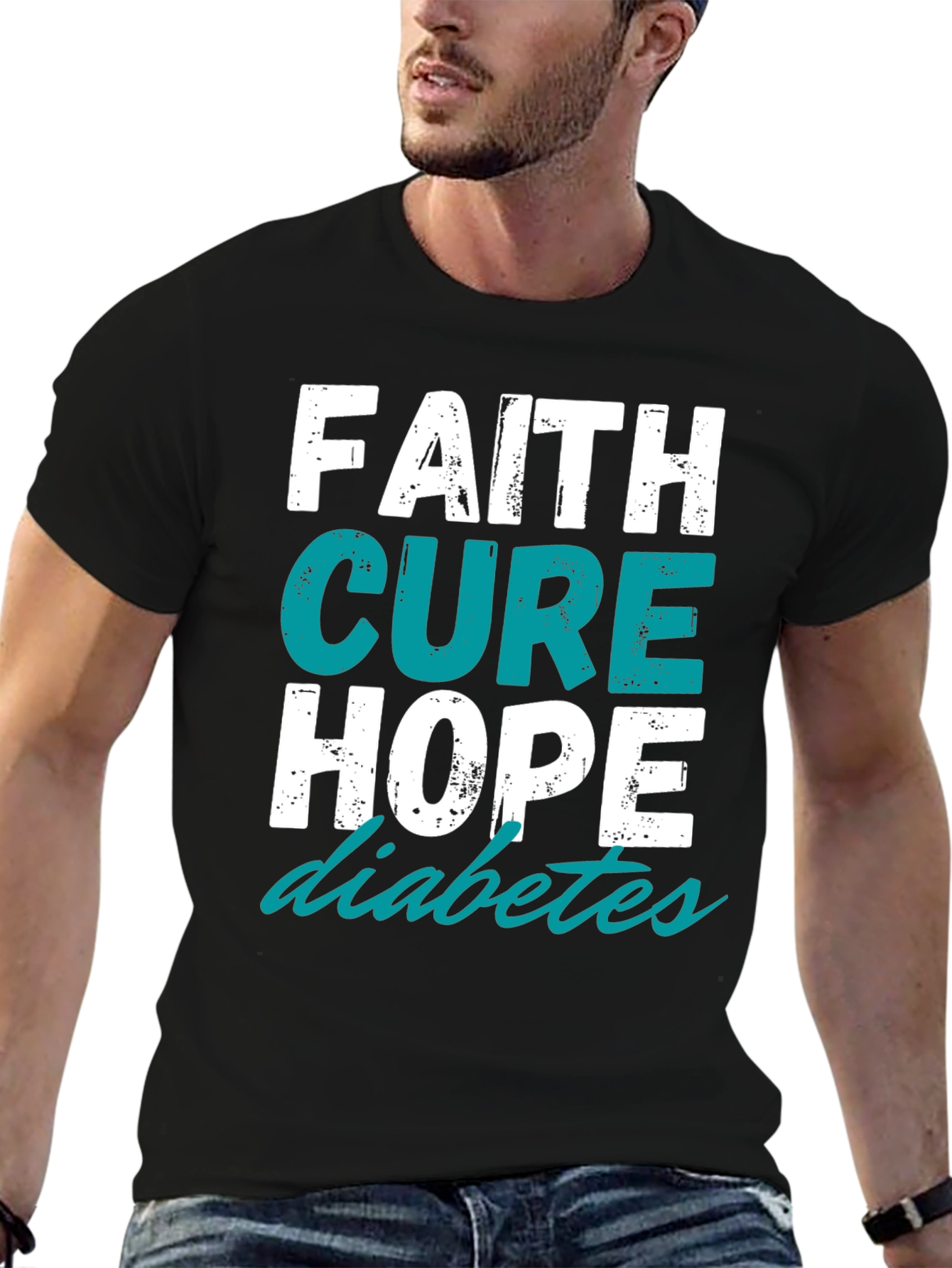 Camiseta Fe Cura Esperanza para la Diabetes