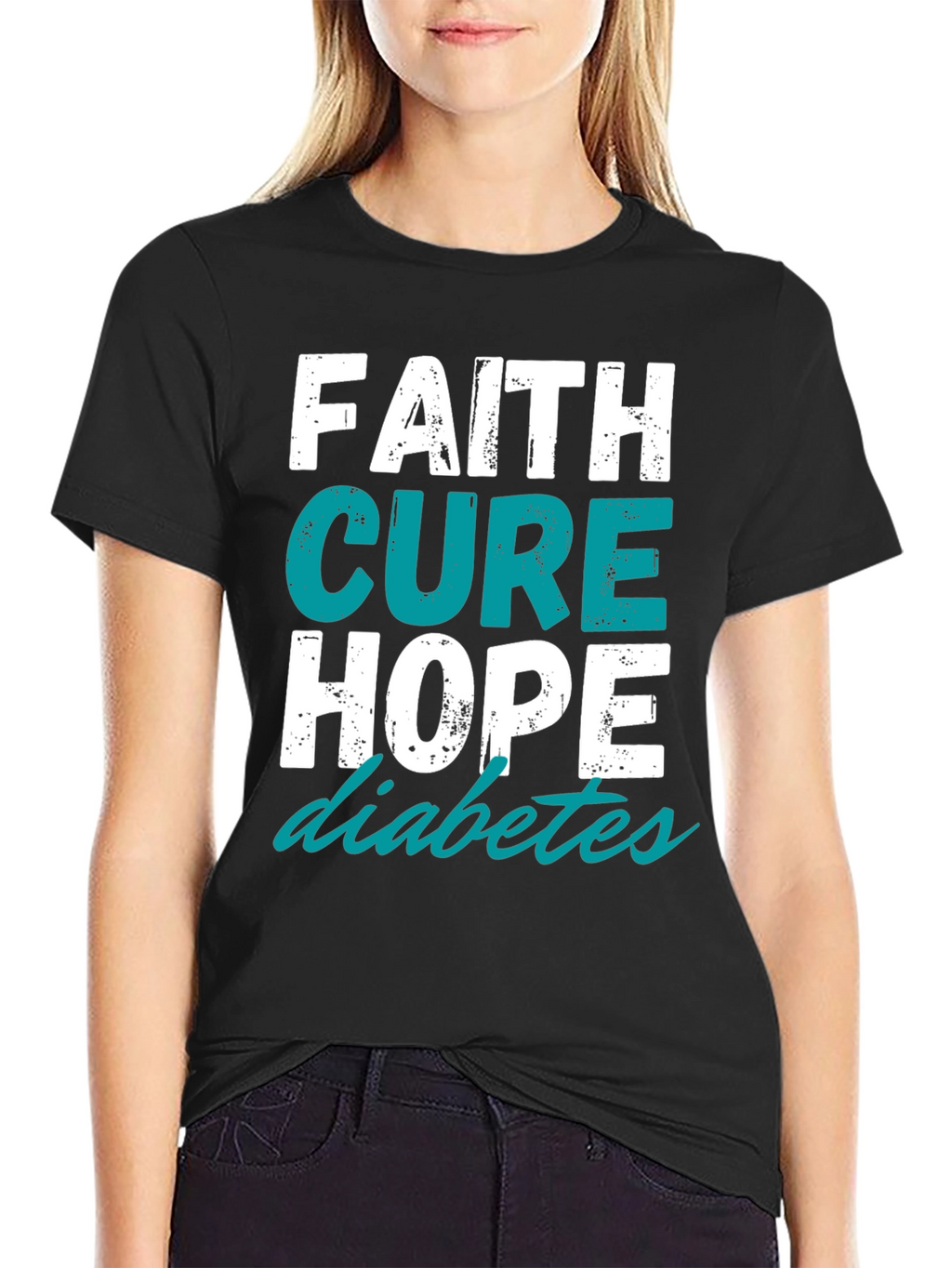 Camiseta Fe Cura Esperanza para la Diabetes