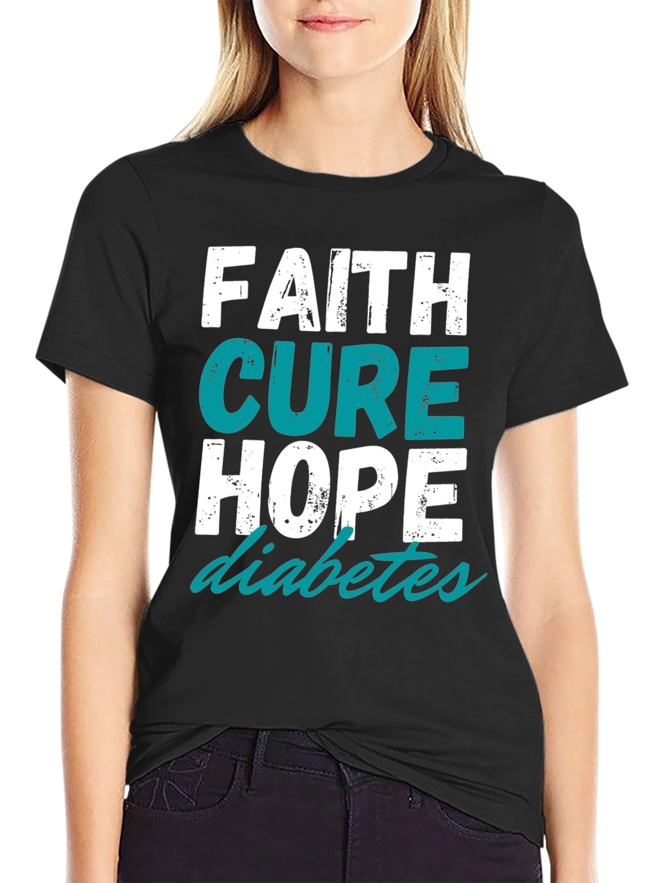 Camiseta Fe Cura Esperanza para la Diabetes
