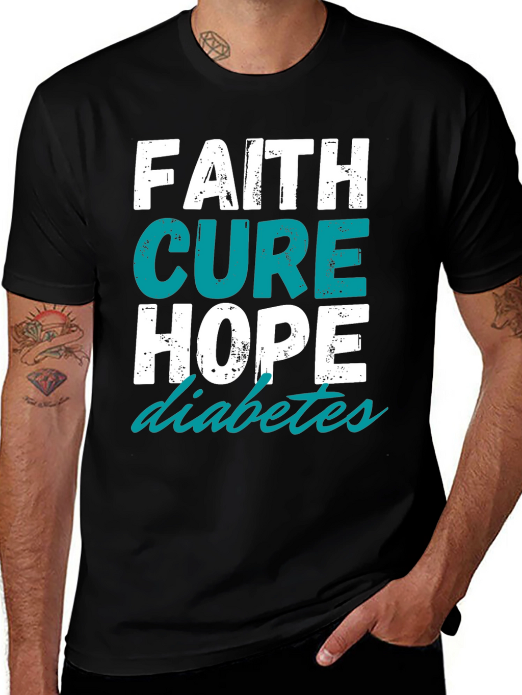 Camiseta Fe Cura Esperanza para la Diabetes