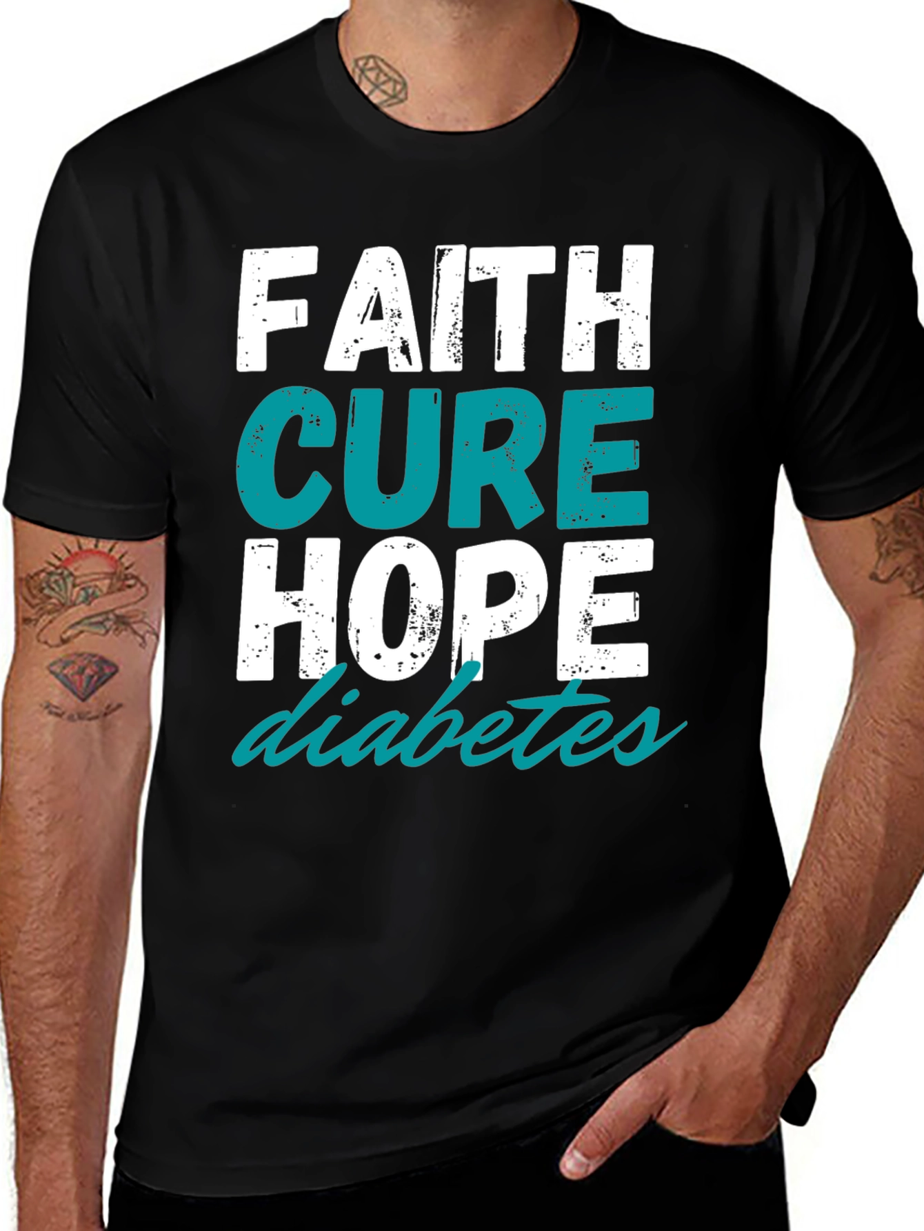 Camiseta Fe Cura Esperanza para la Diabetes