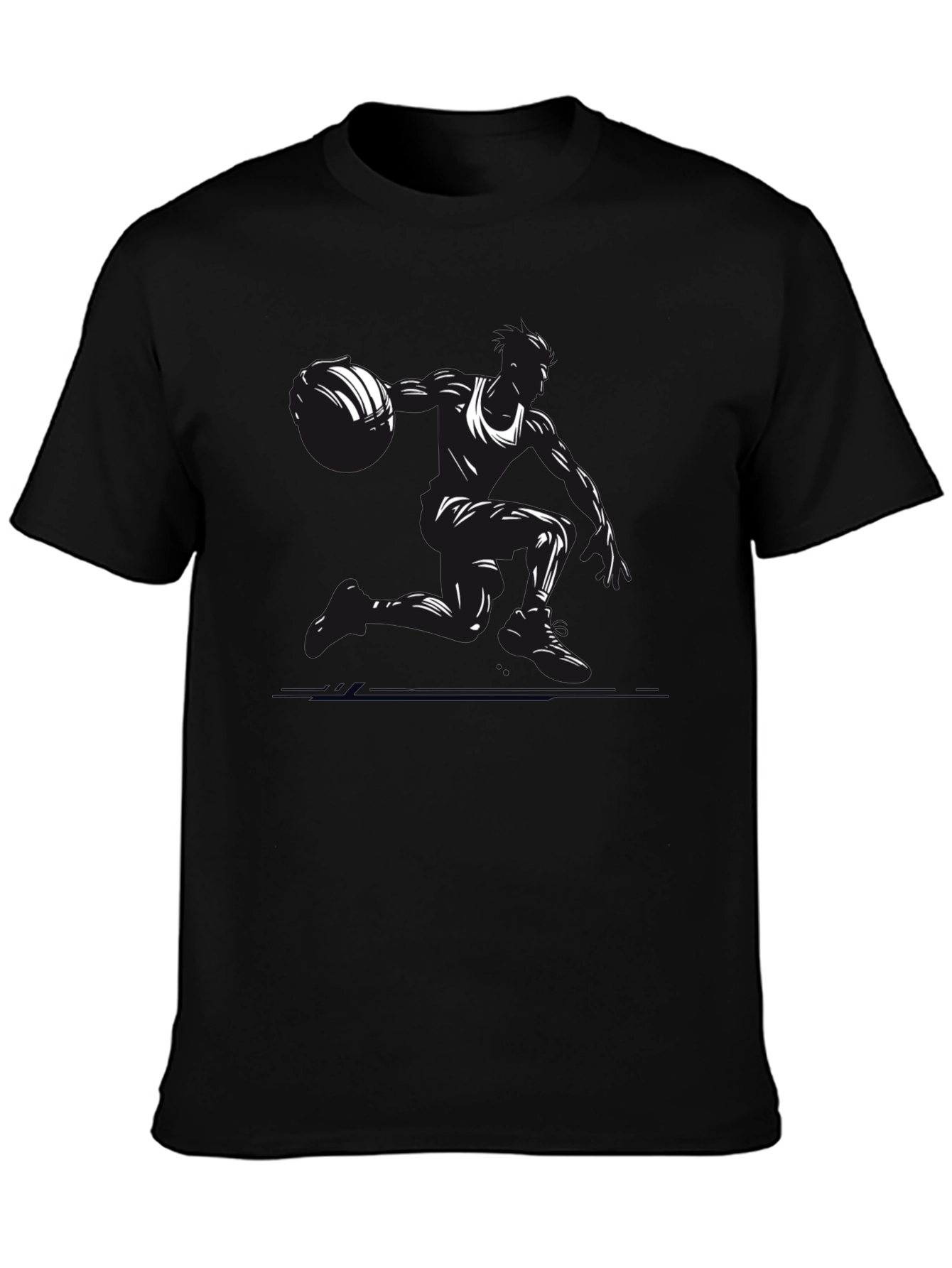 Camiseta Negra Baloncesto Silueta