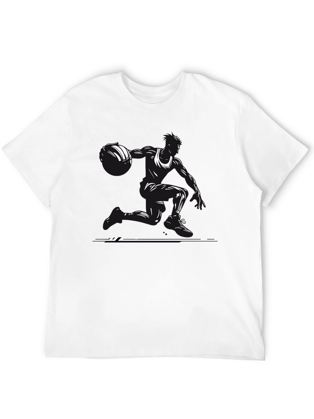 Camiseta Negra Baloncesto Silueta