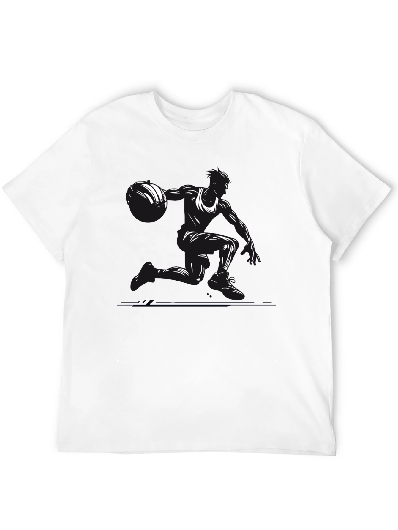 Camiseta Negra Baloncesto Silueta