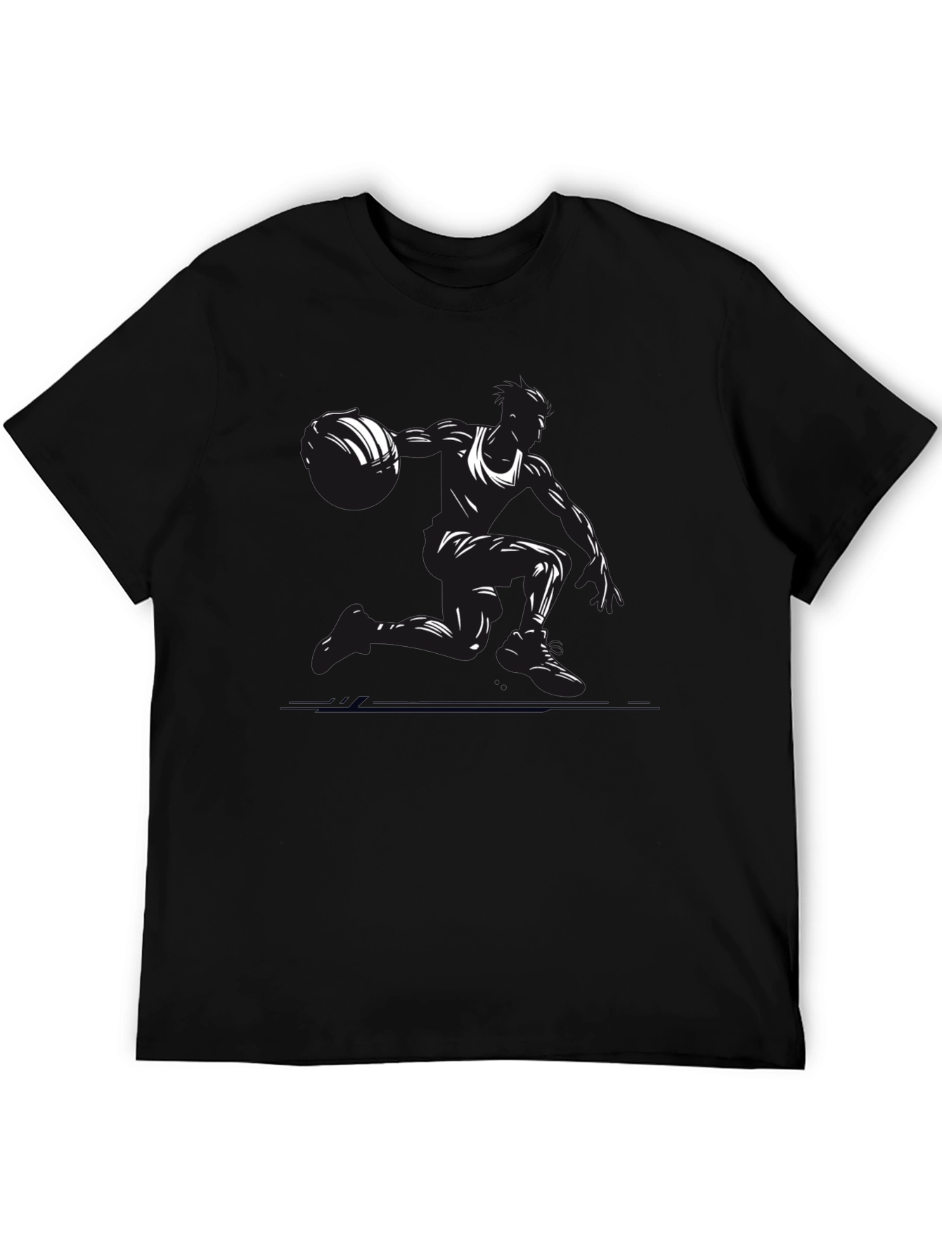 Camiseta Negra Baloncesto Silueta
