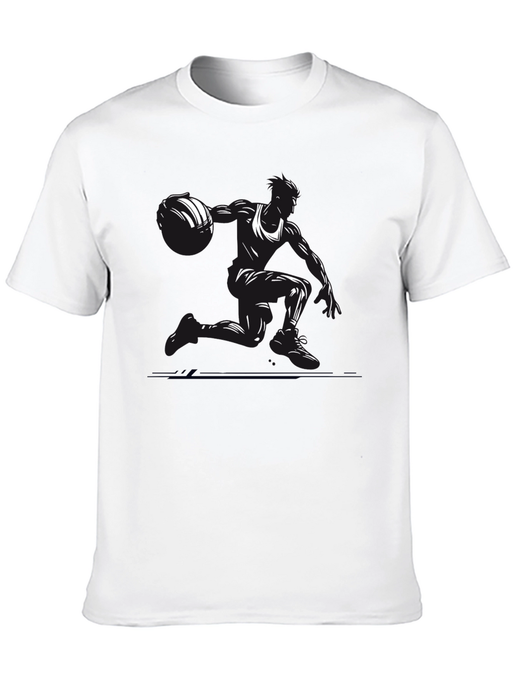 Camiseta Negra Baloncesto Silueta