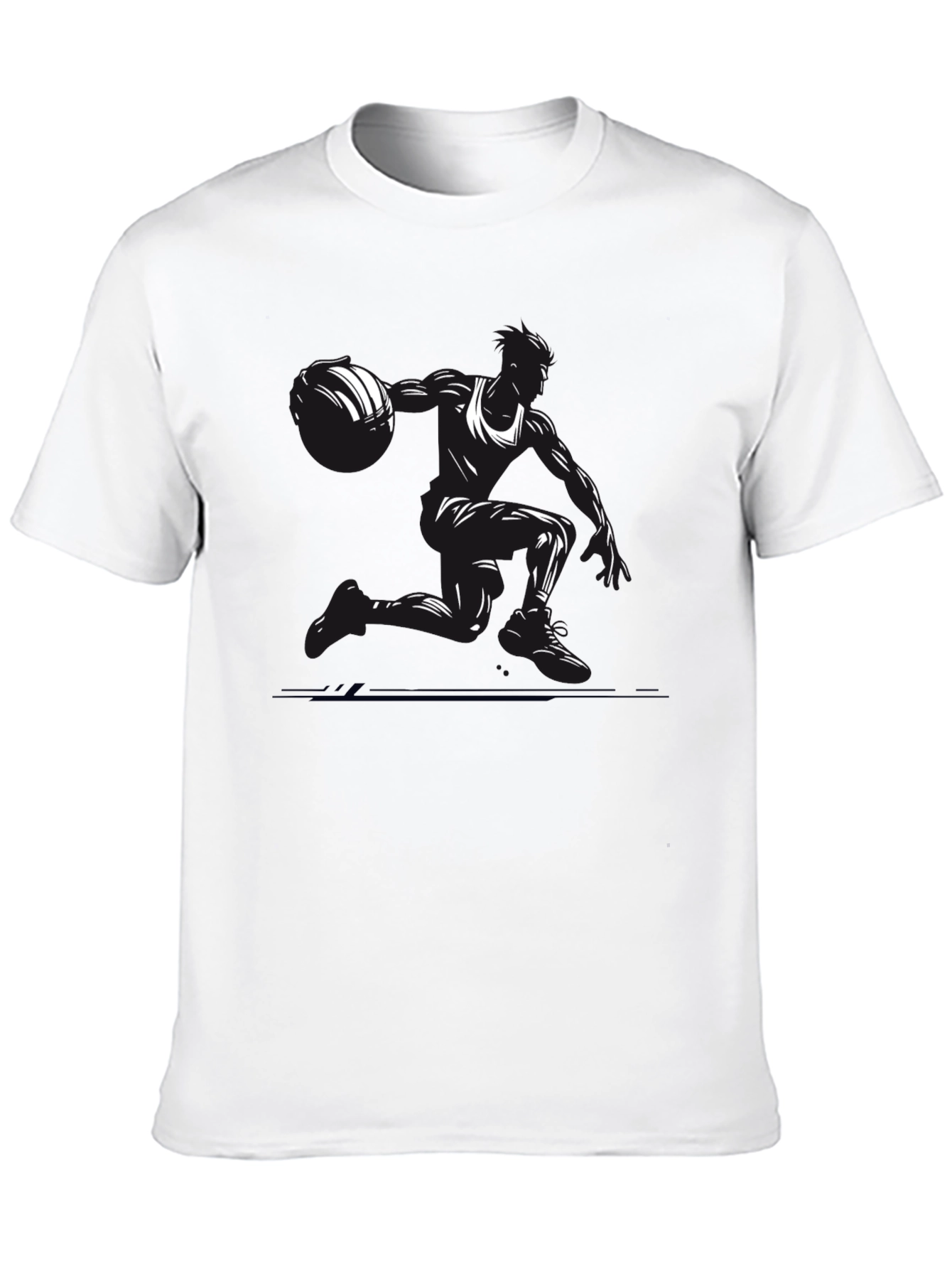 Camiseta Negra Baloncesto Silueta