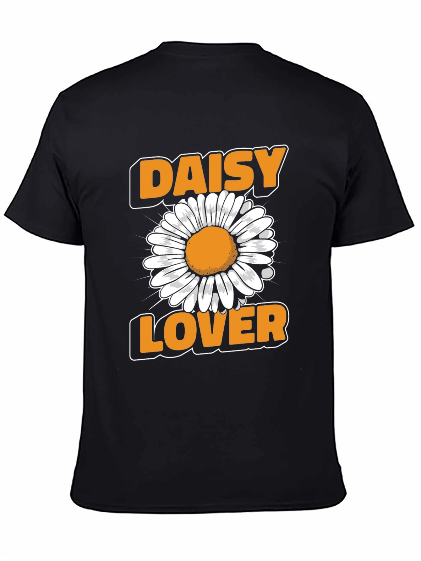 Camiseta Negra Amante de las Margaritas