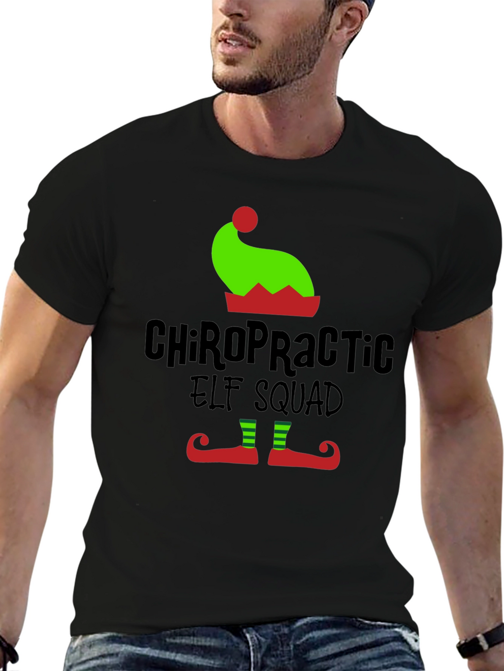 Camiseta Navideña Chiropractic Elf Squad