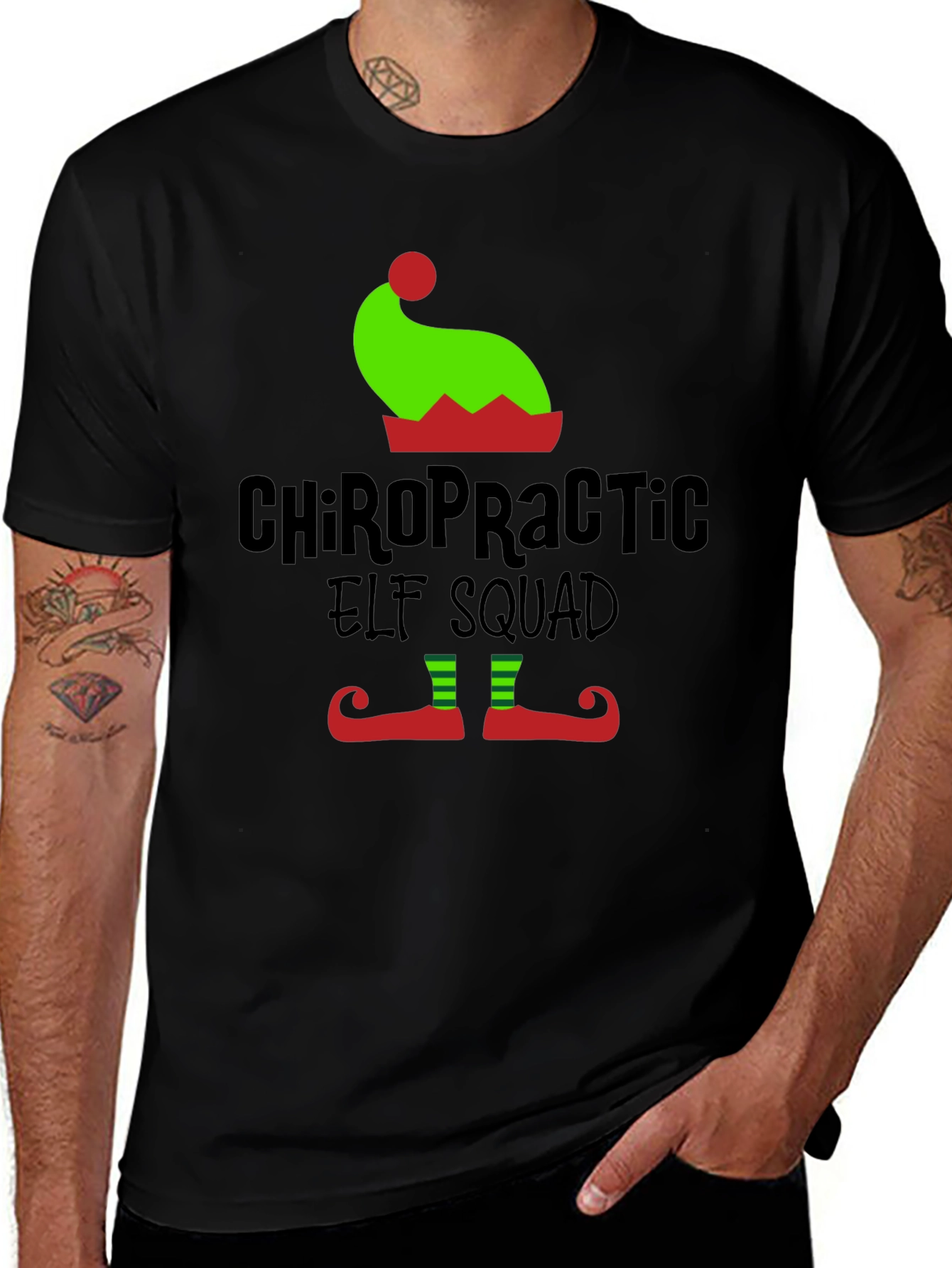 Camiseta Navideña Chiropractic Elf Squad
